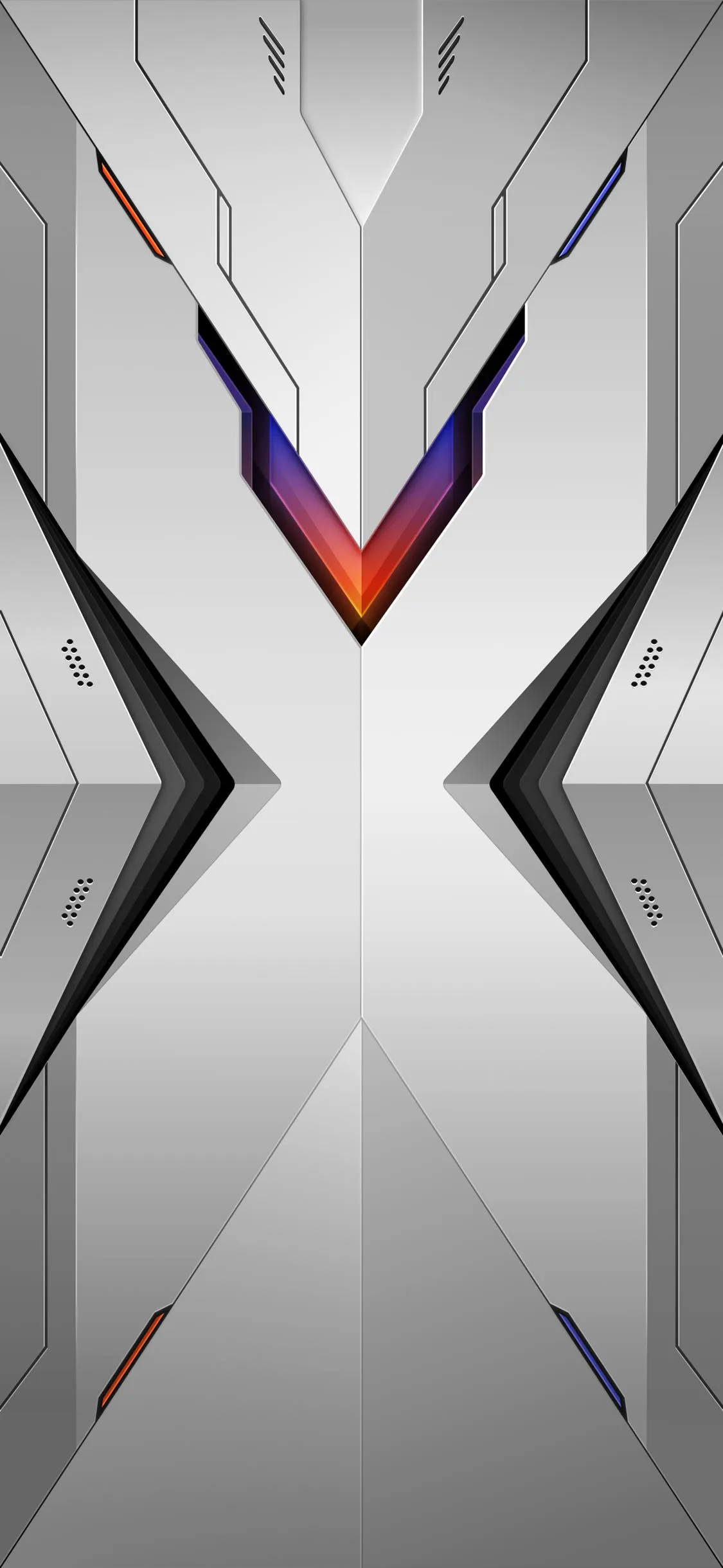 Silver Metallic X Design Minimal Geometric Artwork Wallpaper