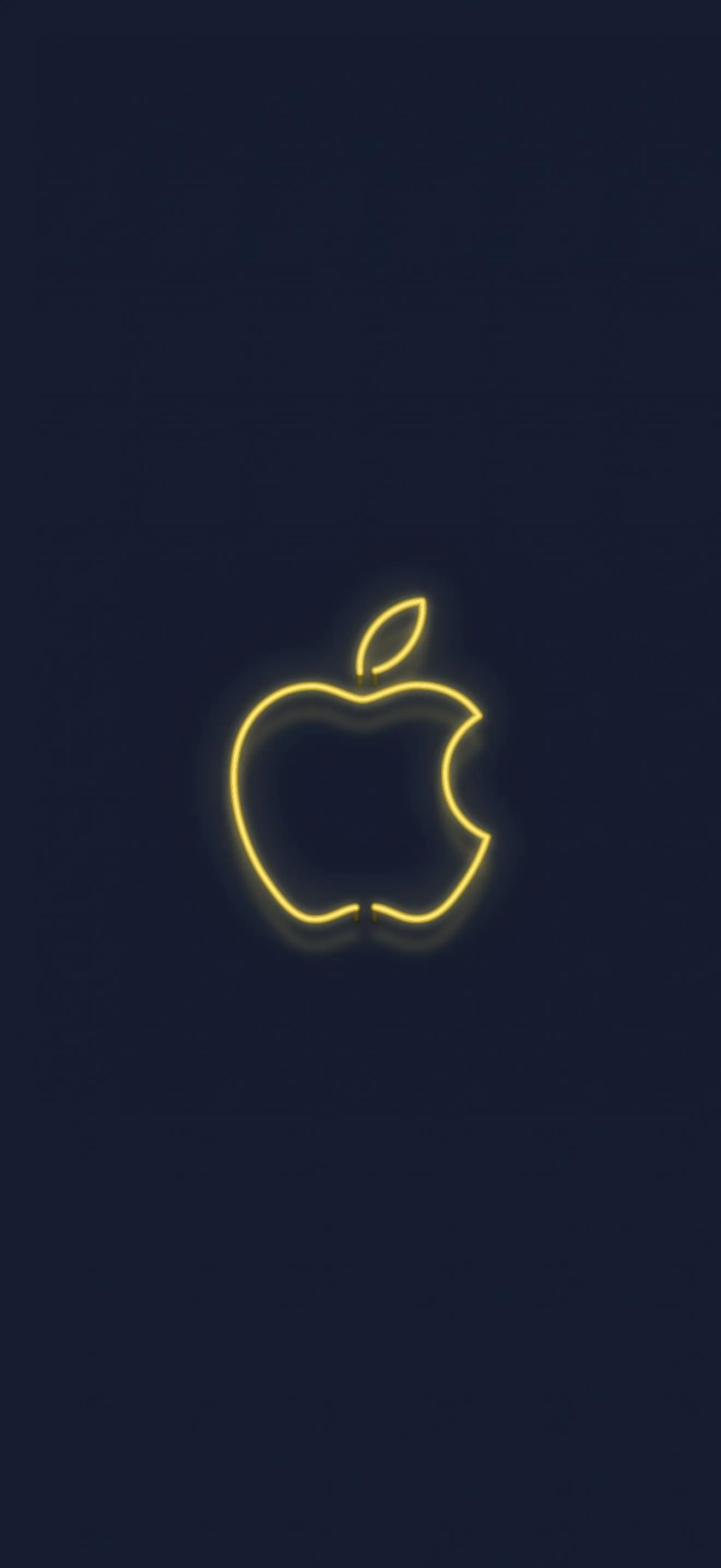 Simple Apple Logo on Dark Blue Lighted Surface Wallpaper