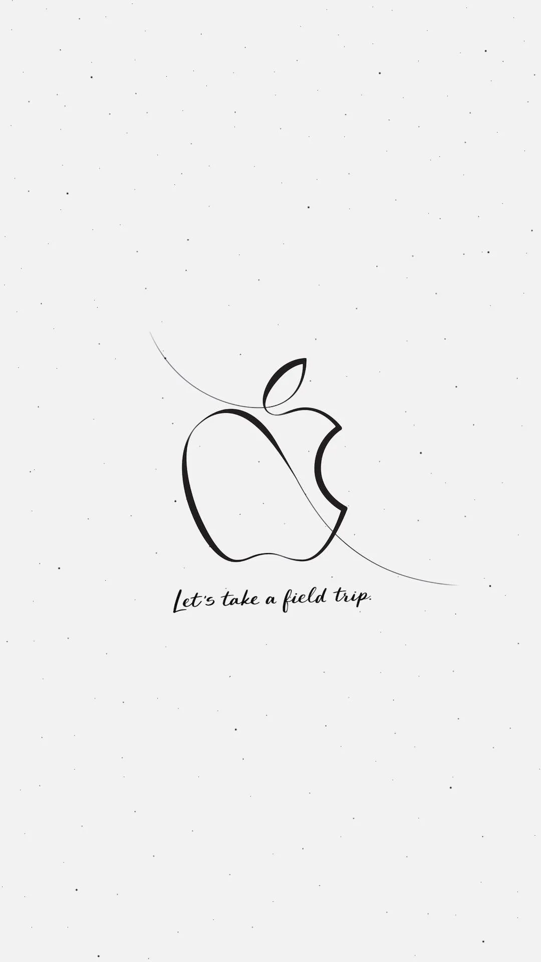 Simple White Apple Logo Minimalist Style Mobile Wallpaper