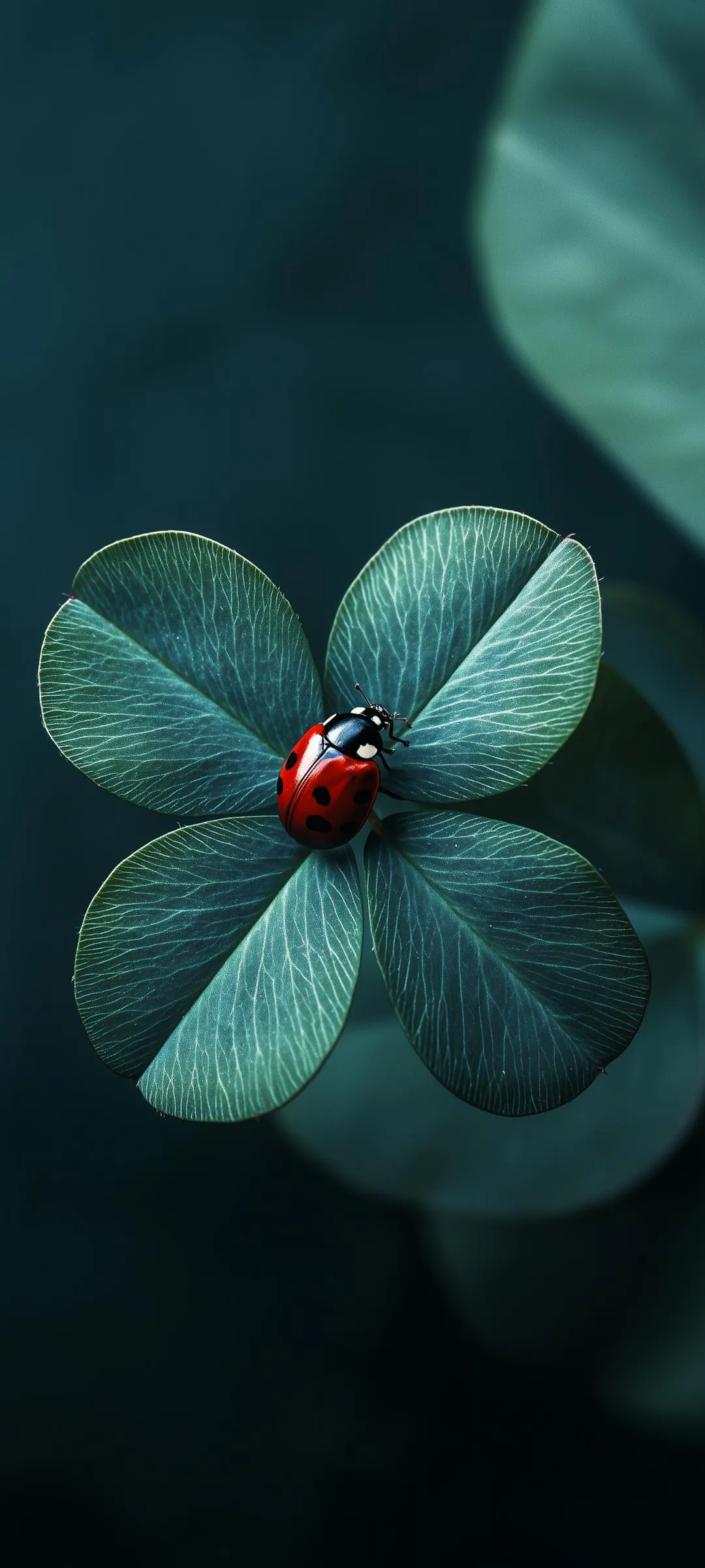 Single Blue Flower with Petals on Dark Background Wallpaper