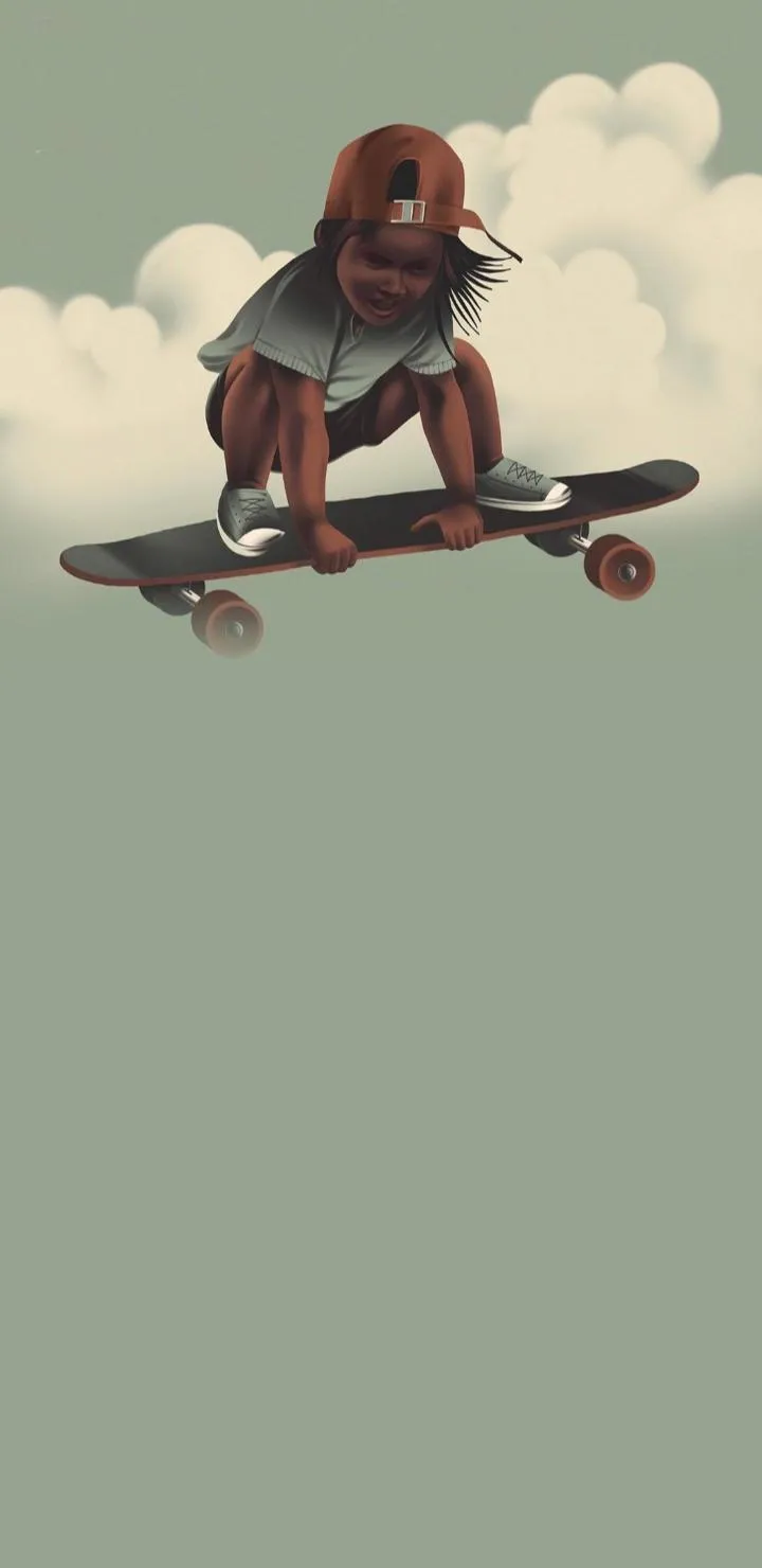 Skater Girl Performing Trick Artistic Mobile Wallpaper