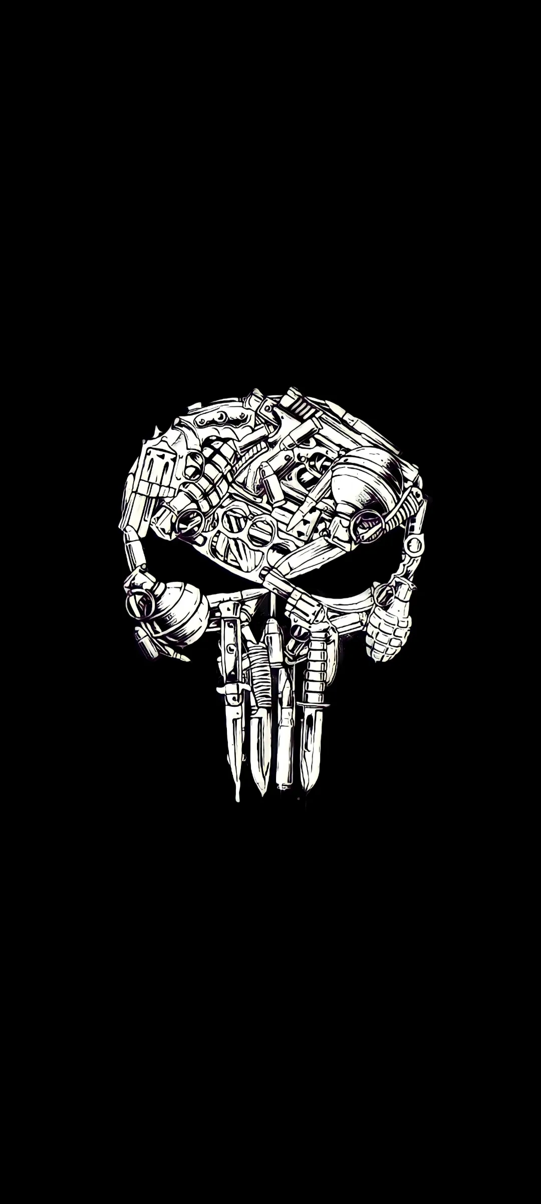 Skull Minimalist Dark Wallpaper for iPhone 15 Pro HD