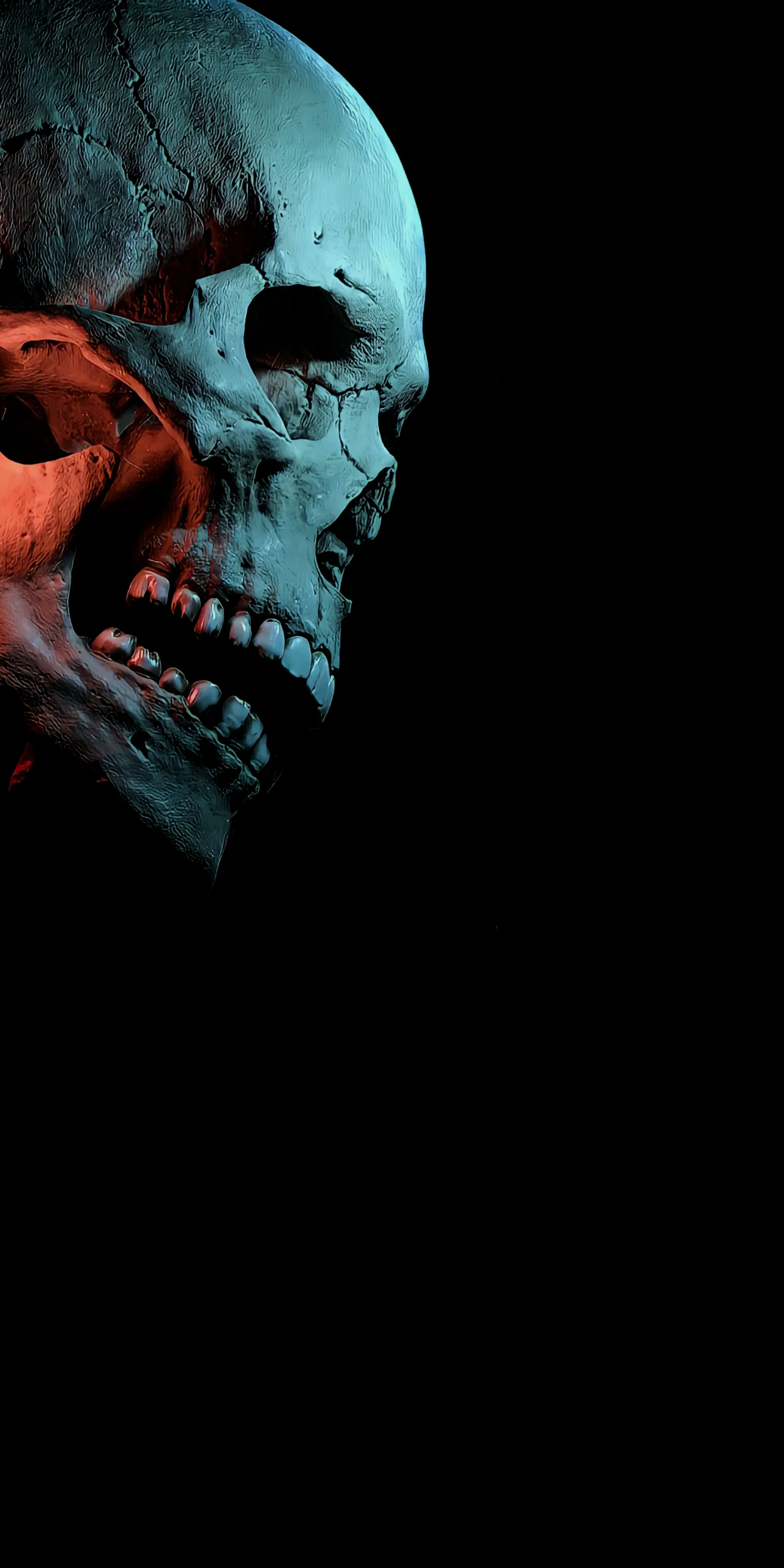 Skull Portrait Artwork with Moody Dark Lighting Wallpaper