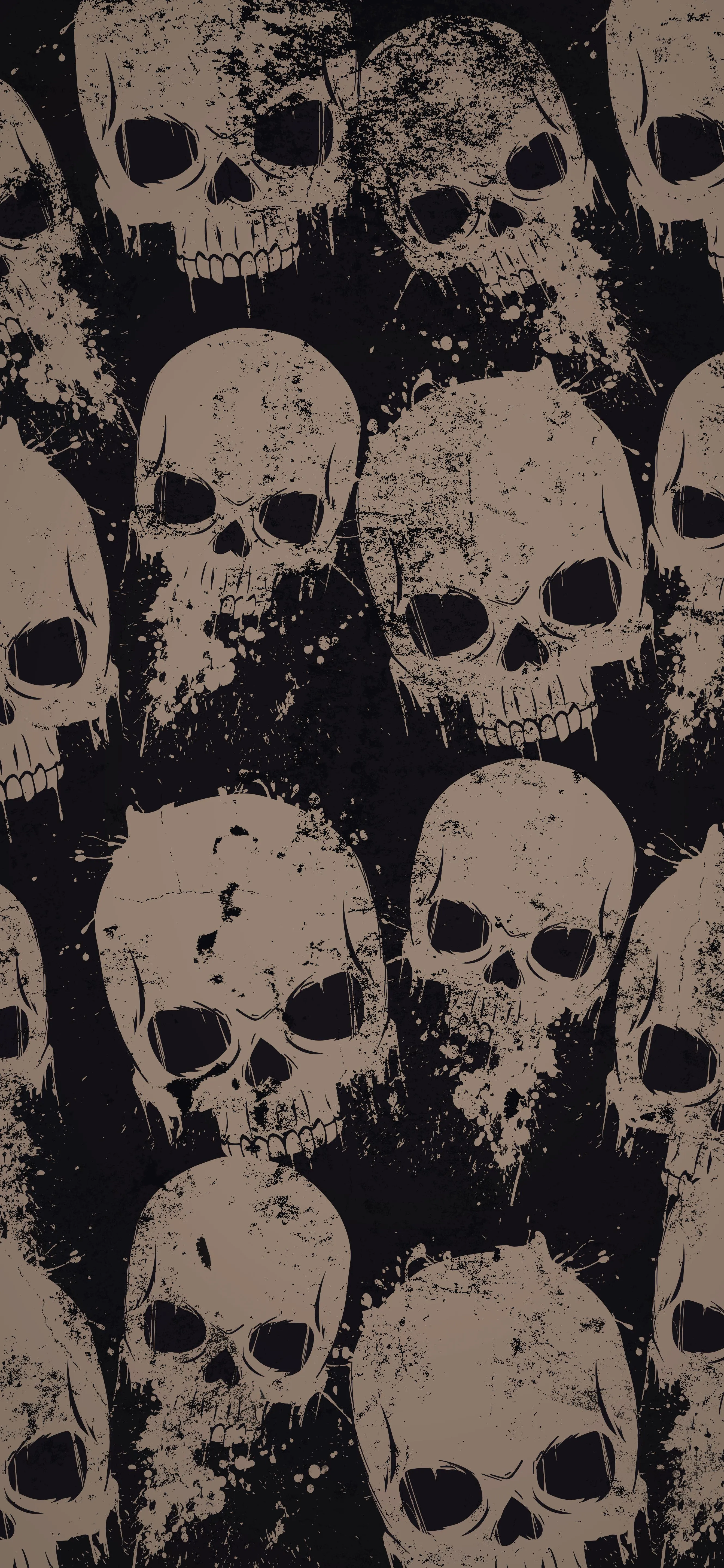 Skulls Pattern Dark Aesthetic Wallpaper for Edgy Backgrounds