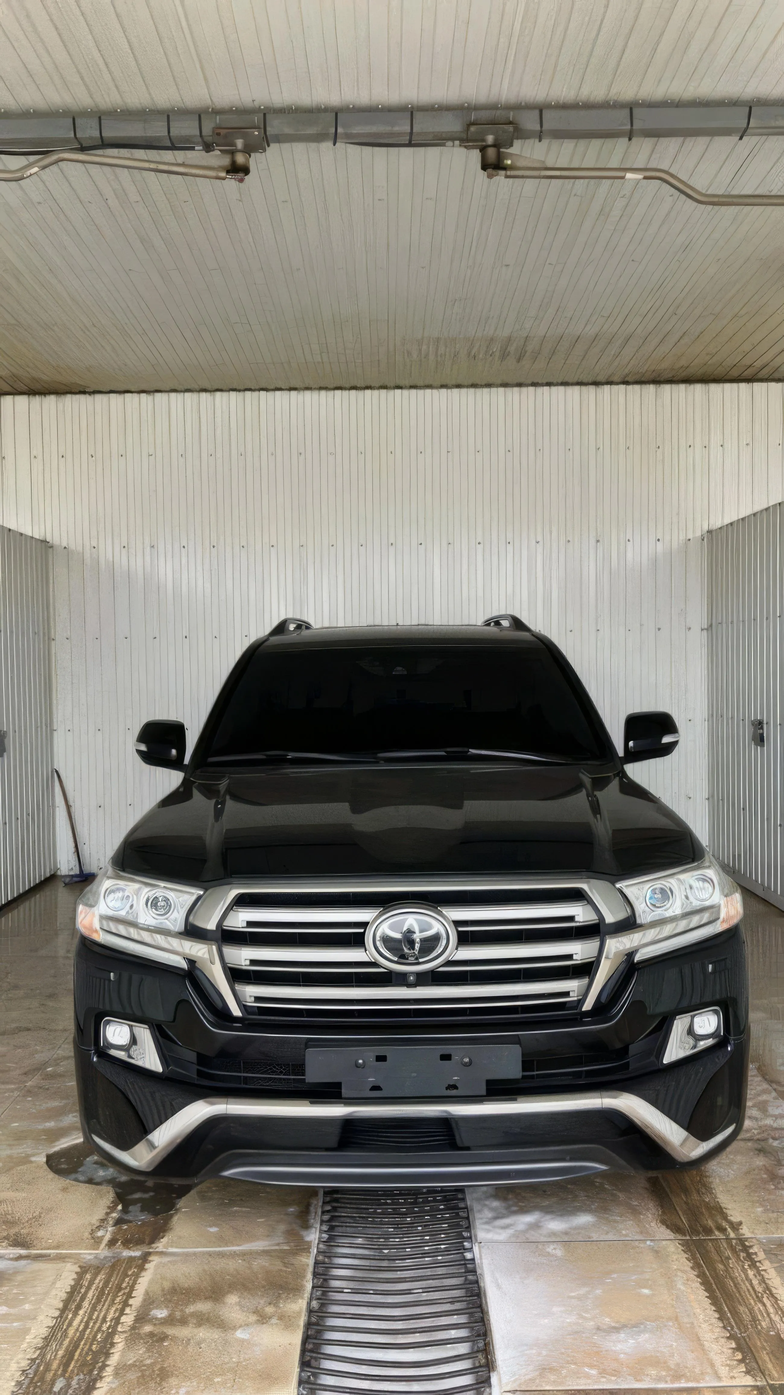 Sleek Modern Suv in a Garage with Industrial Lighting