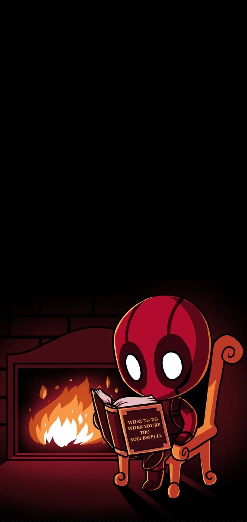 Small Red Cartoon Hero Standing Boldly in Darkness Wallpaper