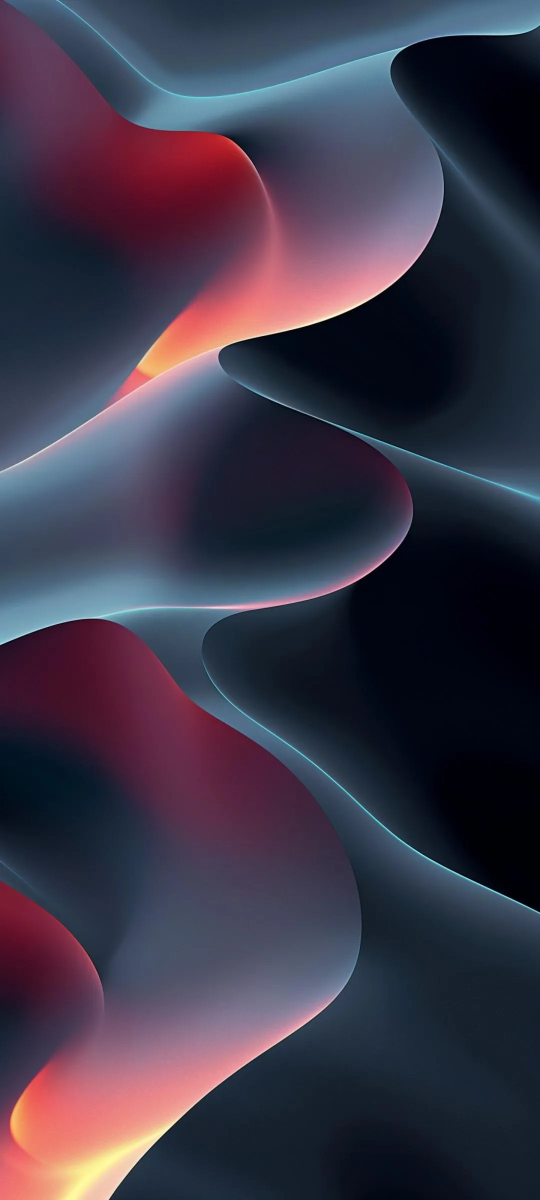 Smooth Abstract Red And Blue Wave Design Wallpaper