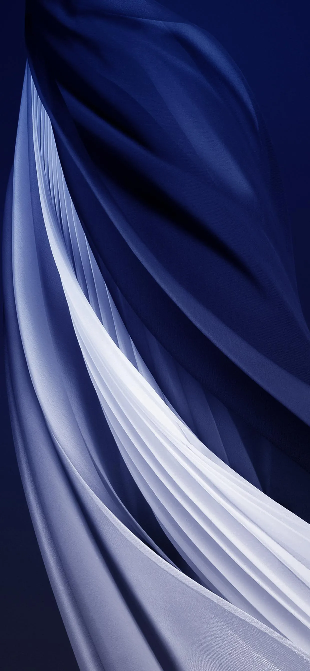 Smooth Blue and White Fabric Waves in Gentle Motion