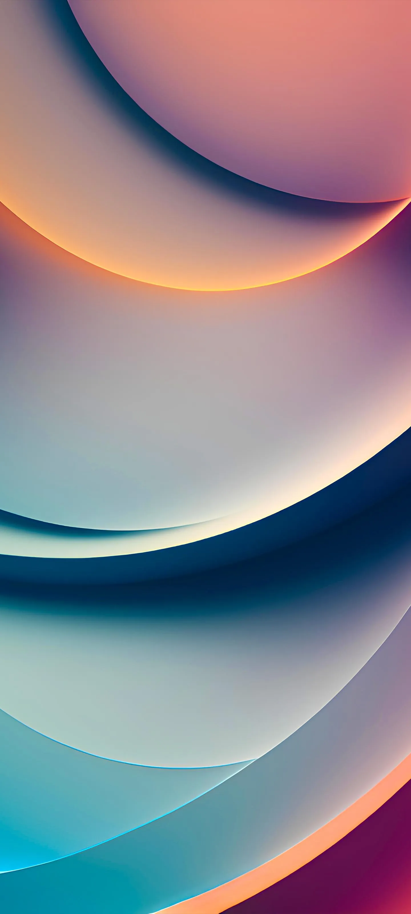 Smooth Gradient Curves Abstract 3D Mobile Art Wallpaper