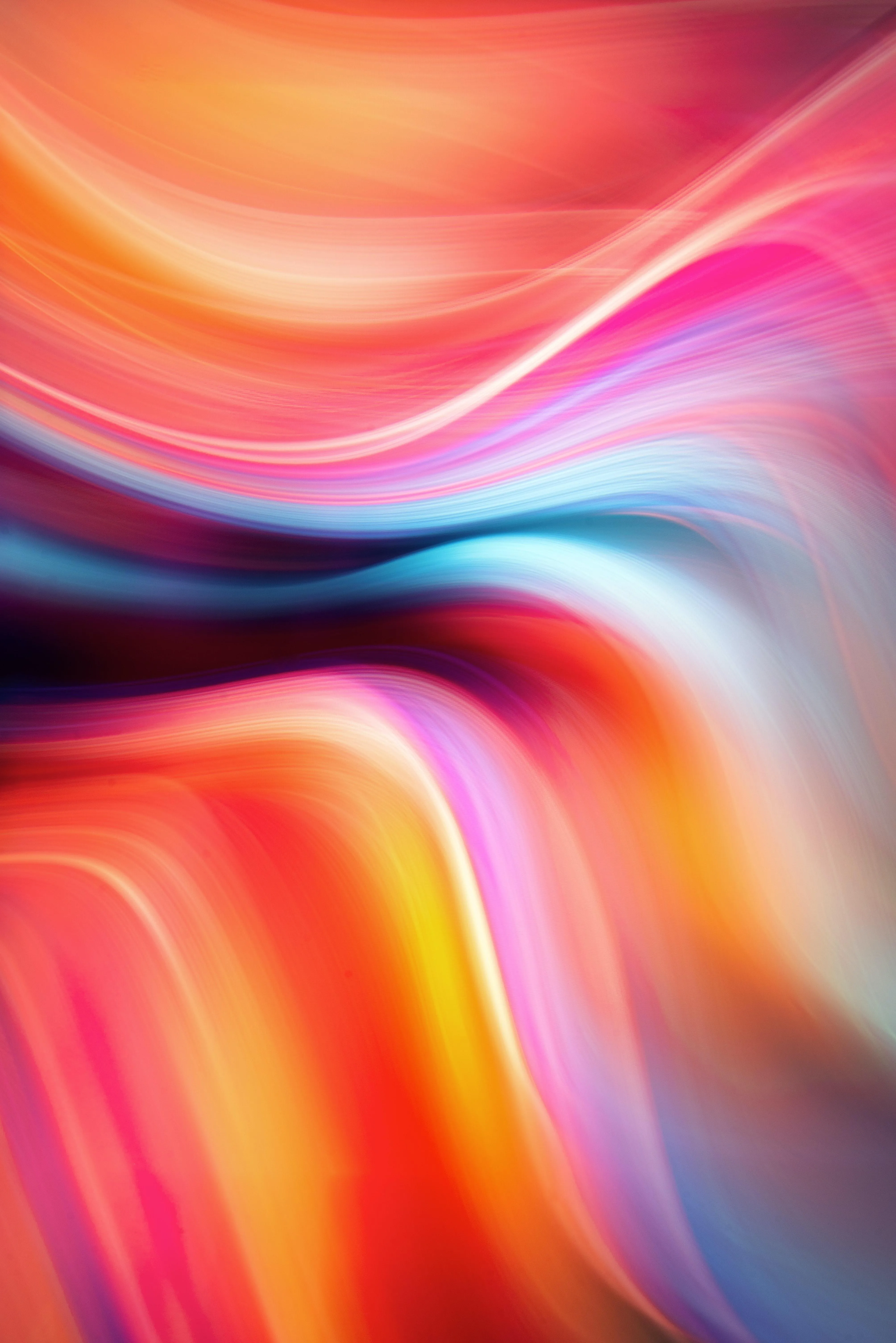 Smooth Gradient Waves Forming Bright Colorful Abstract Art