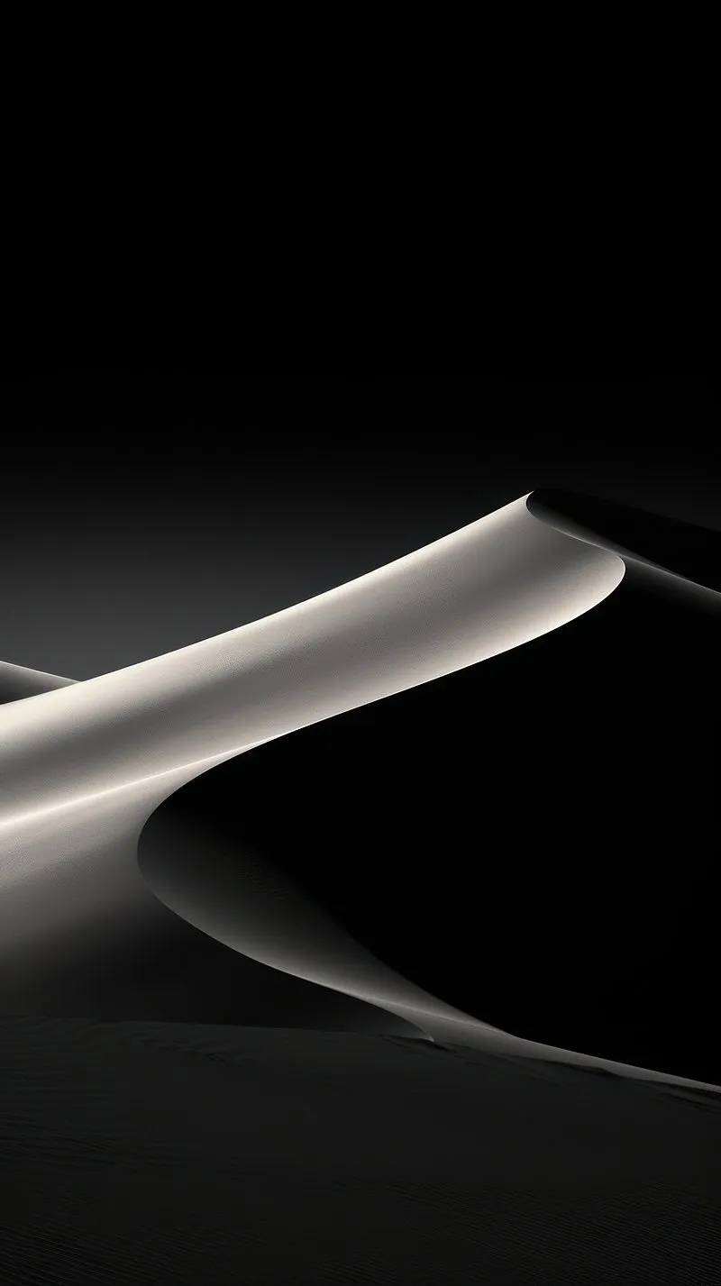 Smooth Silver Curve Flowing in Dark Minimal Design