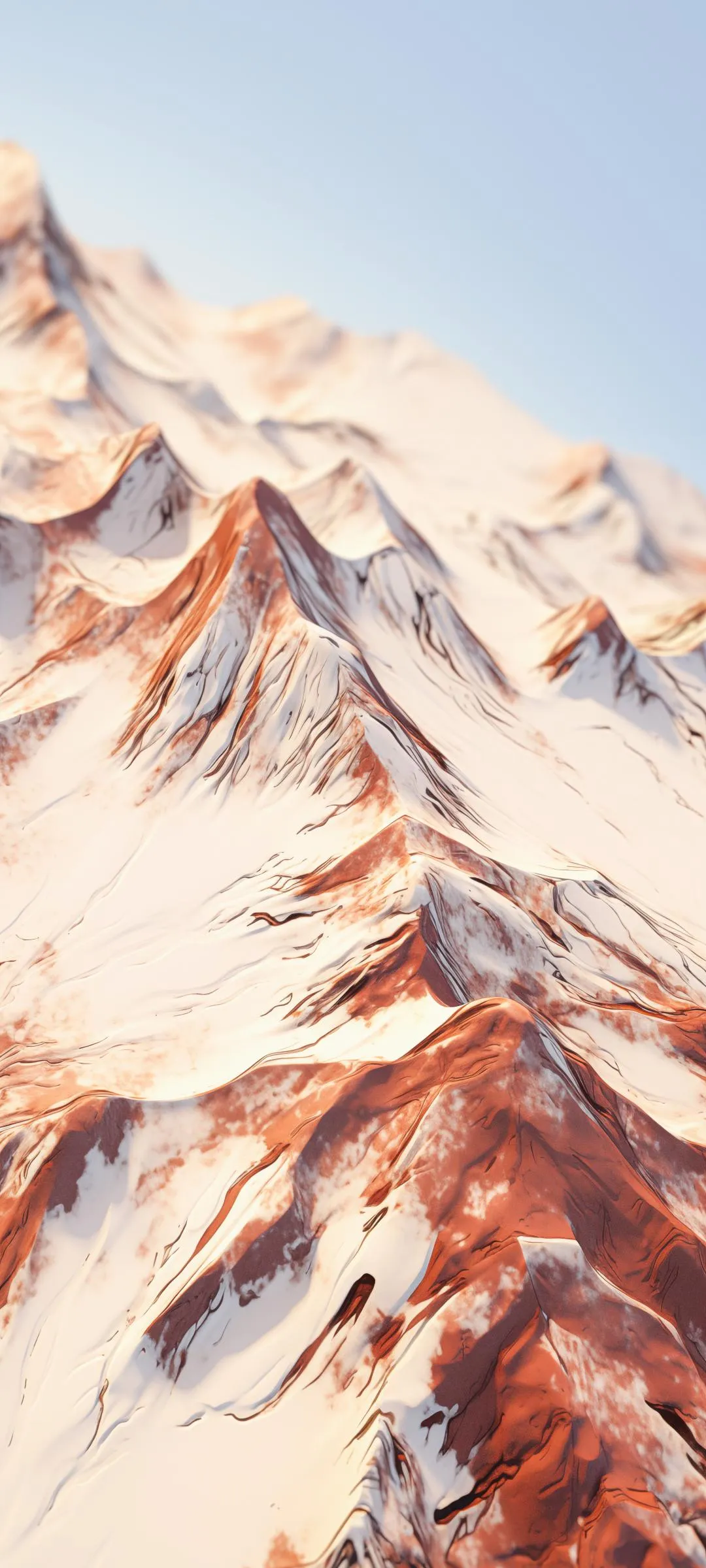 Snowy Mountain Landscape under Clear Blue Sky Wallpaper