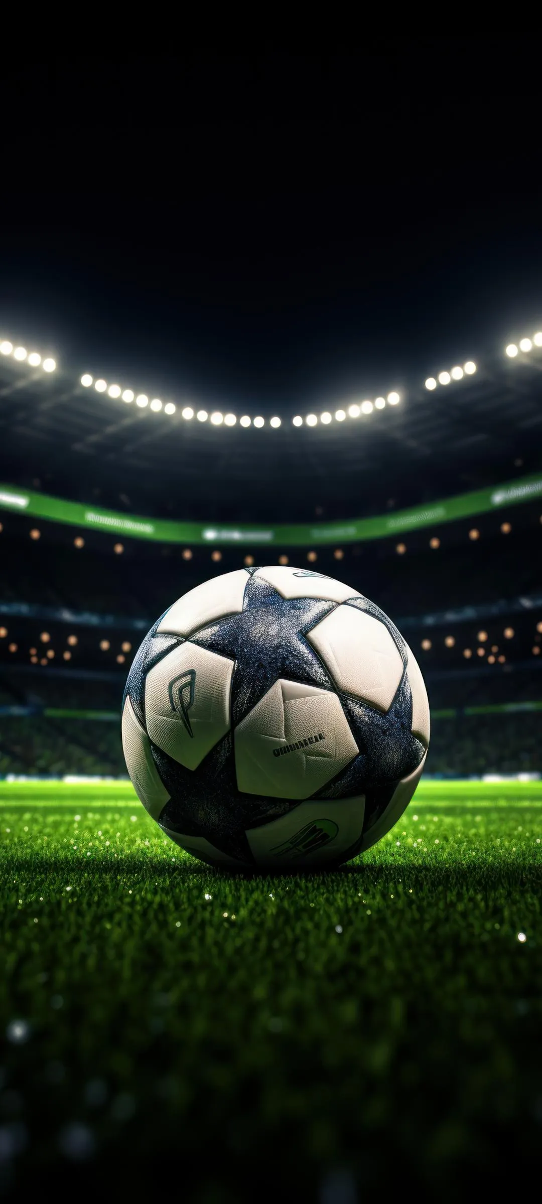 Soccer Ball Standing on Green Field Before Big Match