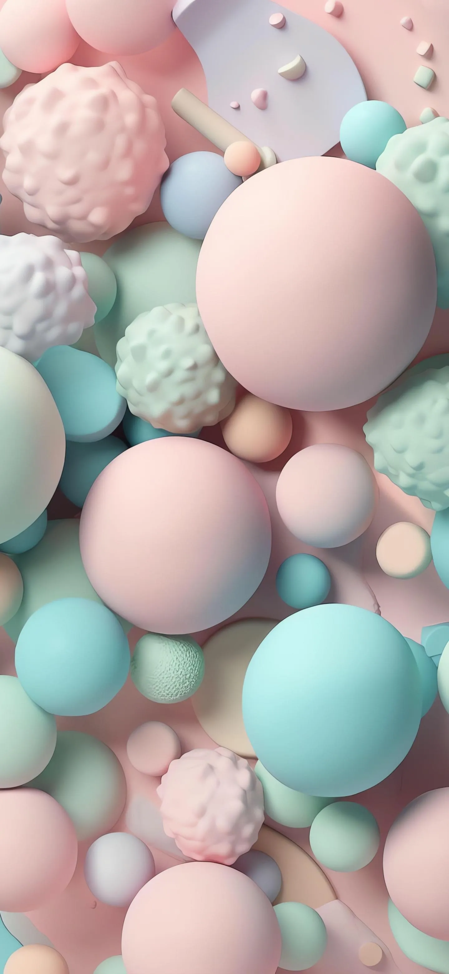 Soft 3D Pastel Spheres Minimal Abstract Design Wallpaper