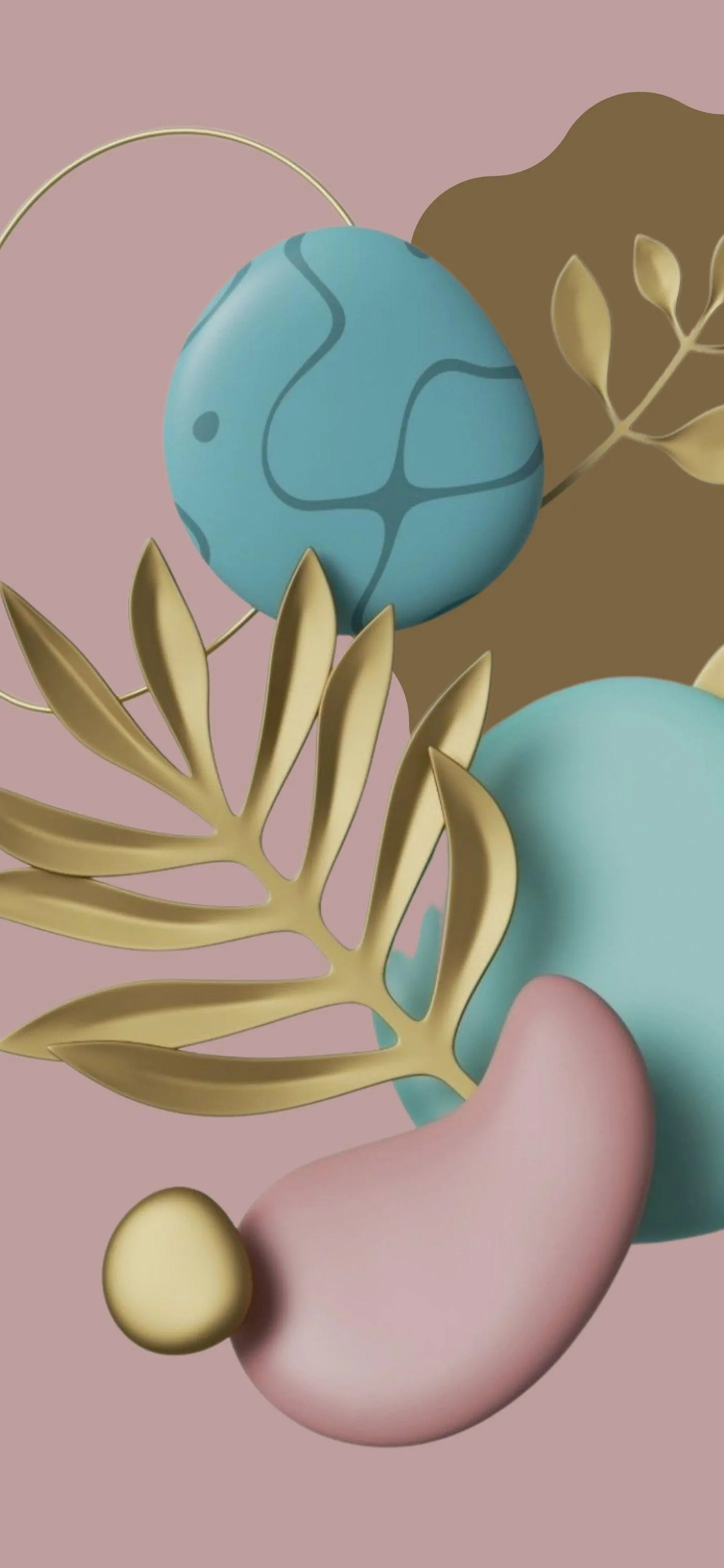 Soft Abstract 3D Clay Design with Artistic Shapes Wallpaper