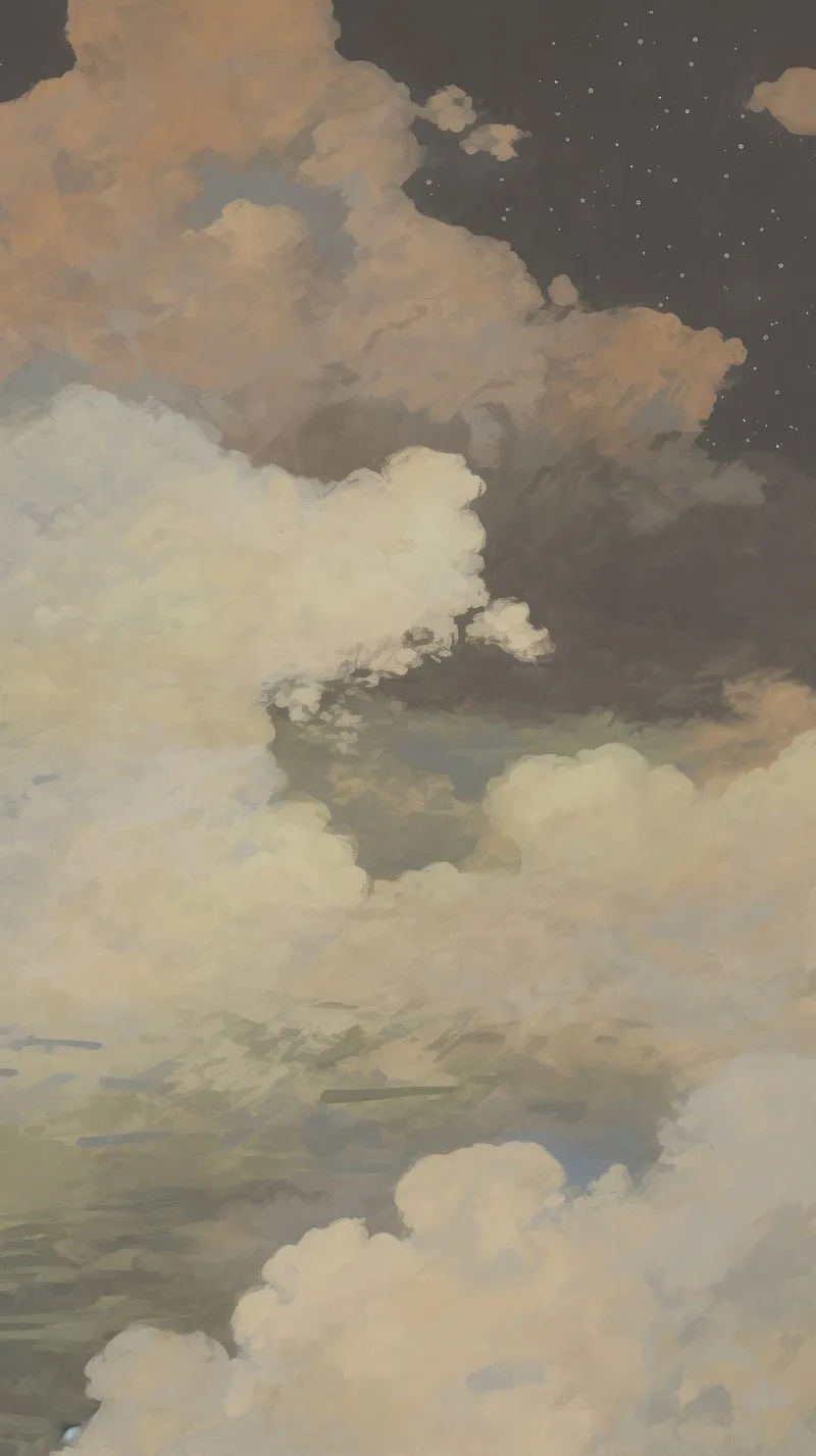 Soft Golden Clouds Forming Dreamy Warm Atmospheric Landscape