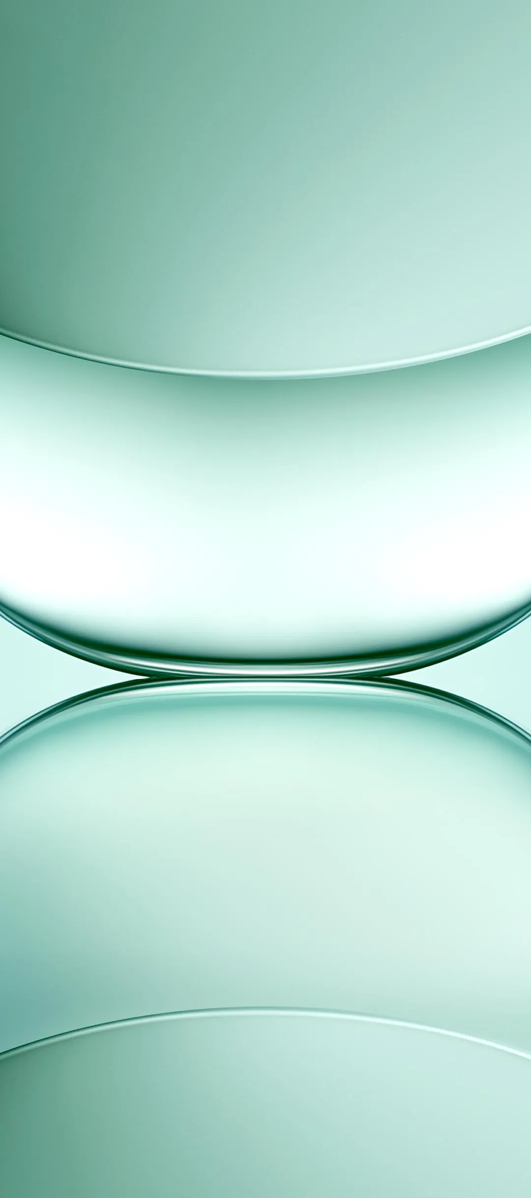 Soft Mint Green Abstract Curved Glass Design Wallpaper