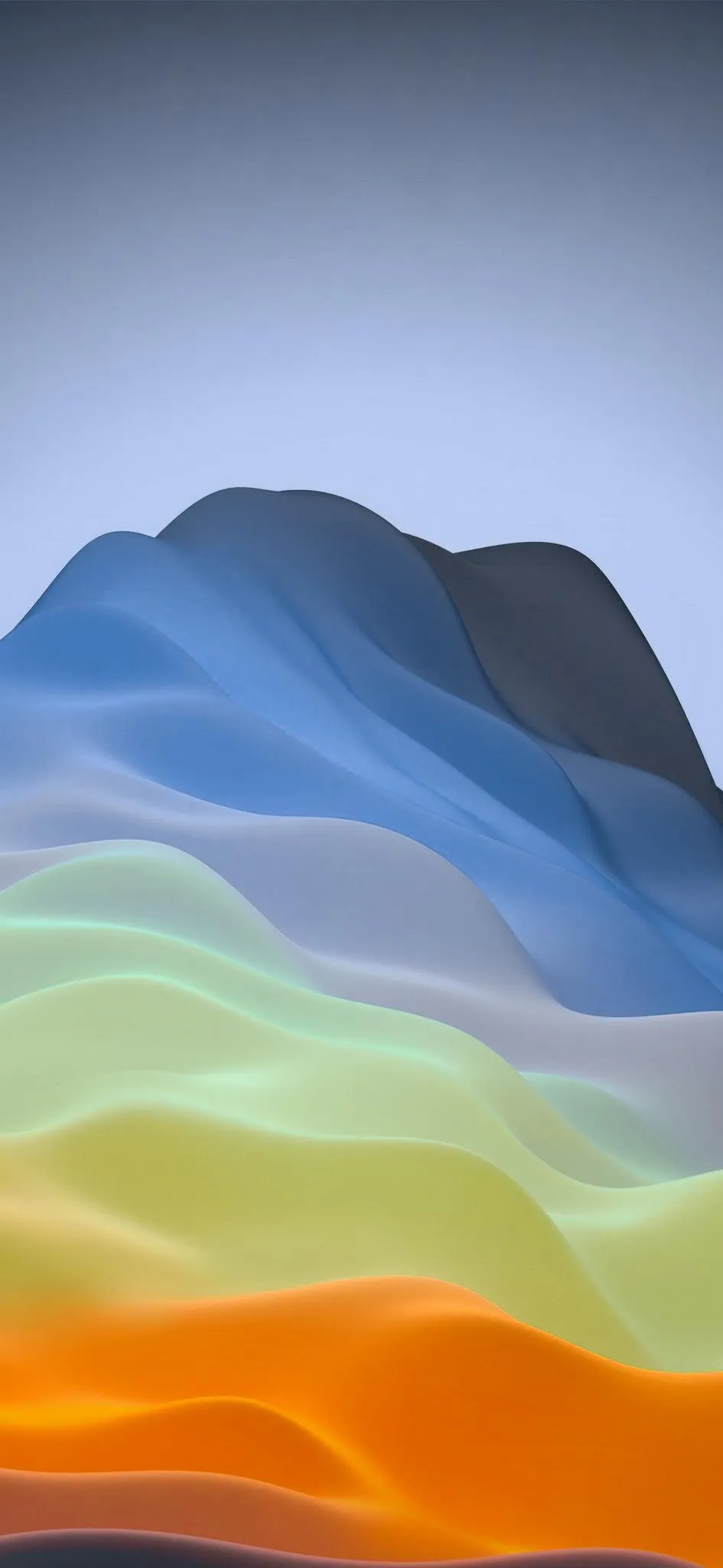 Soft Mountain Layers in Blue Orange Gradient Style Wallpaper