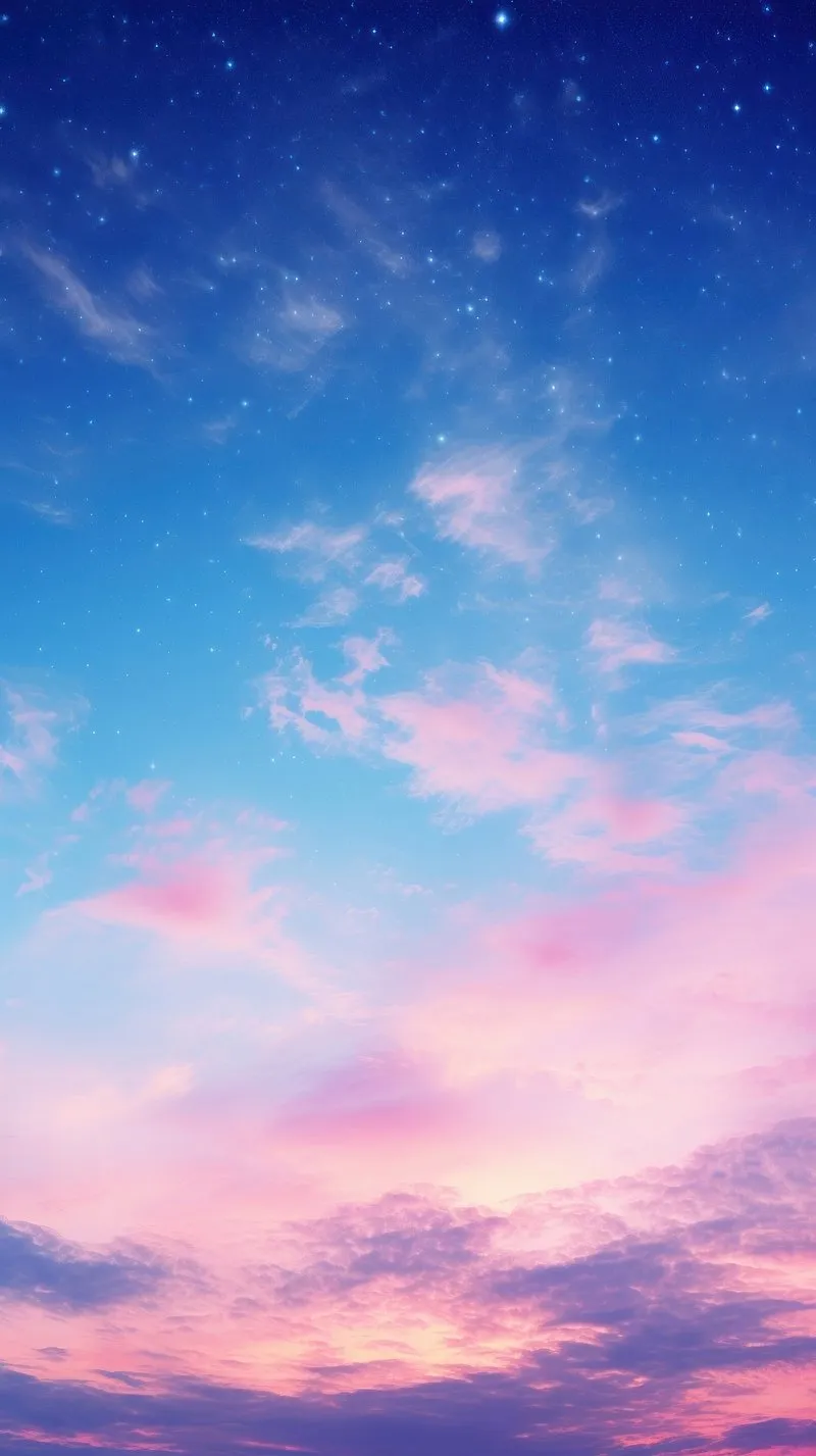 Soft Pastel Sky Blending Gentle Pink and Calming Blue Hues