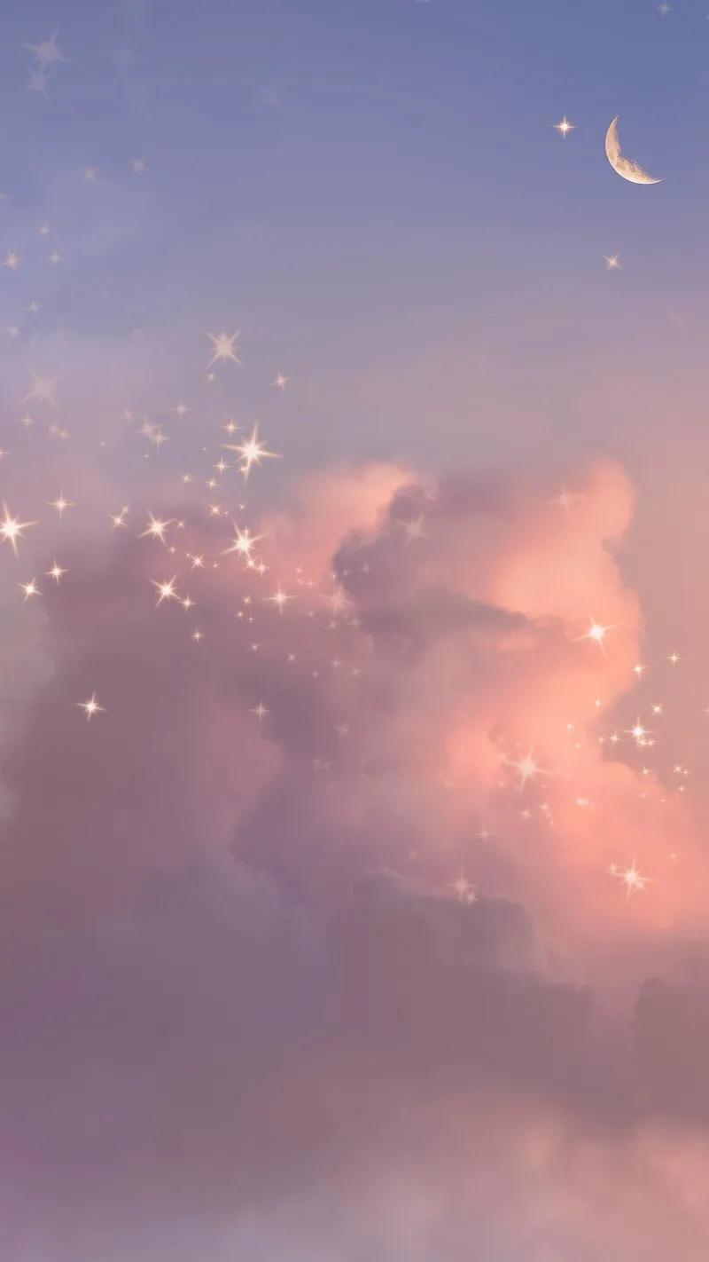 Soft Pink and Purple Clouds Forming Calm Dreamy Sky