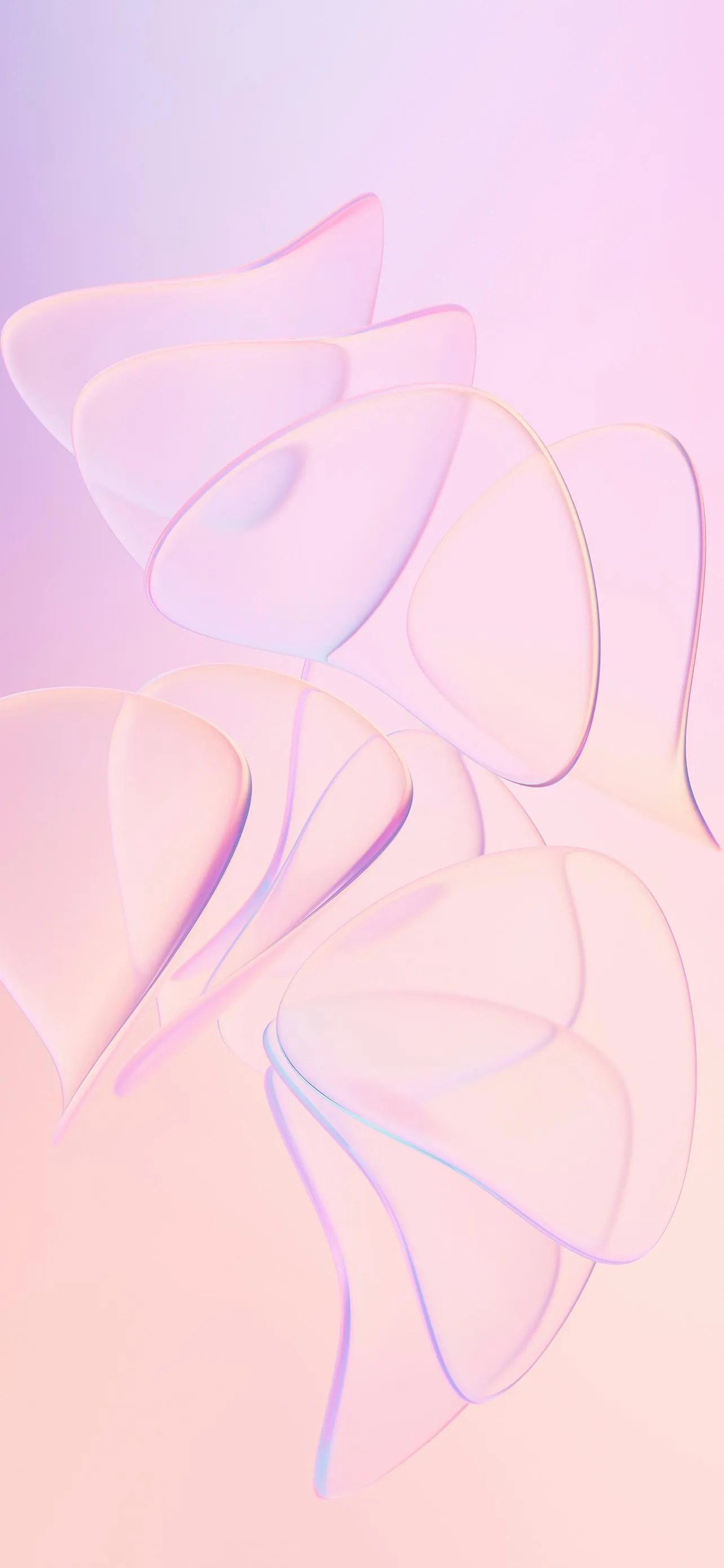 Soft Pink Leaf Pastel Art Mobile Background Wallpaper