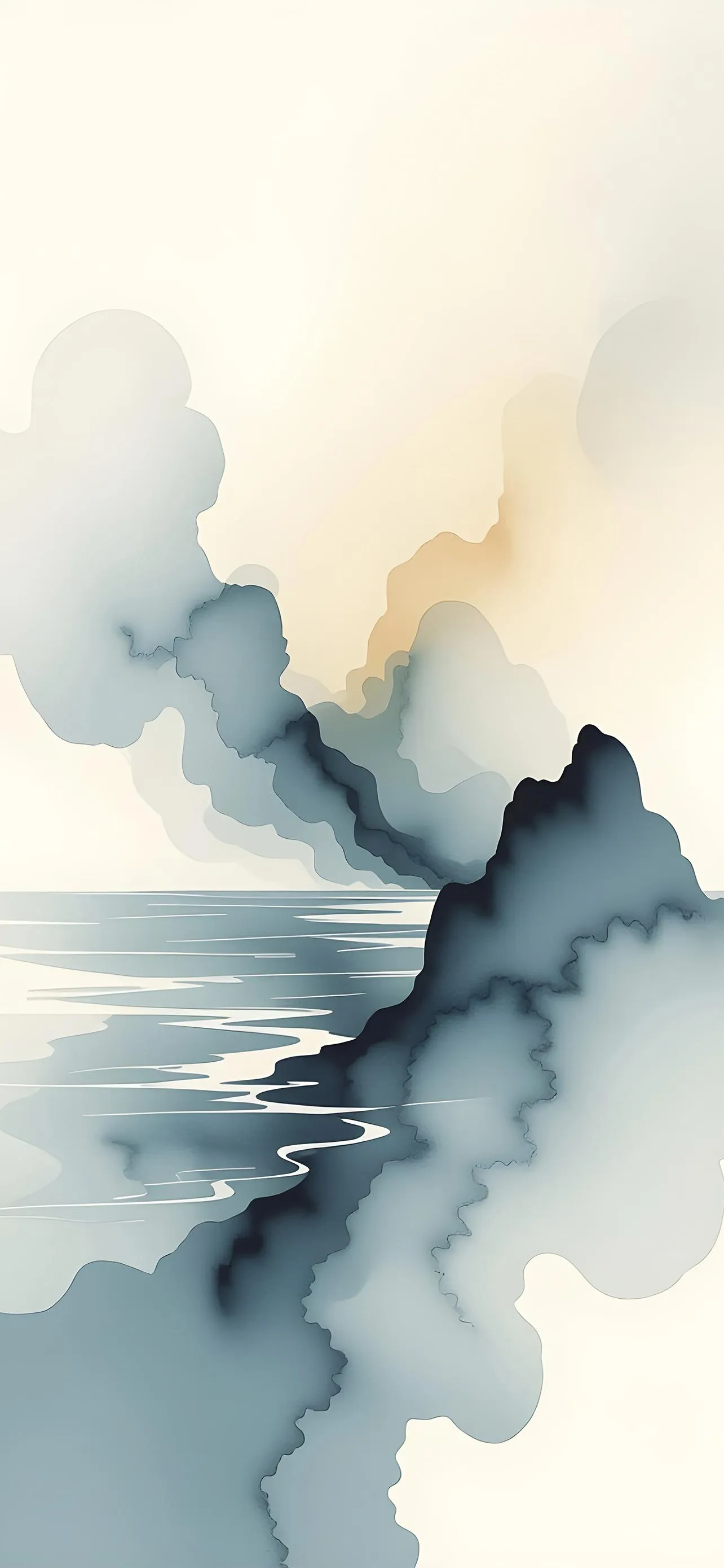 Soft Watercolor Cloud Texture in Gentle Pastel Tones