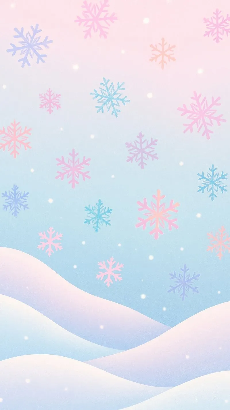 Soft Winter Snow Scene with Pastel Colors and Gentle Mood