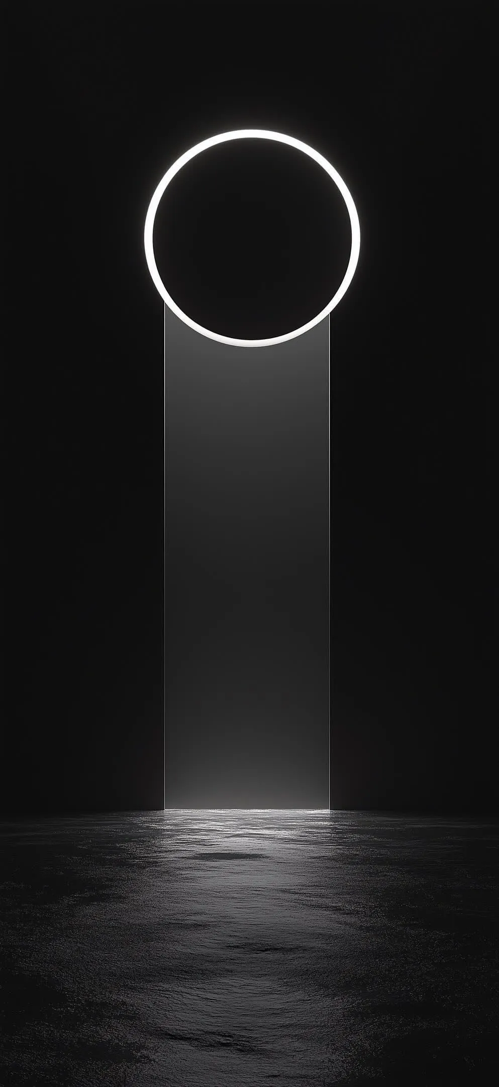 Solar Eclipse Ring Light Dark Theme Background Wallpaper