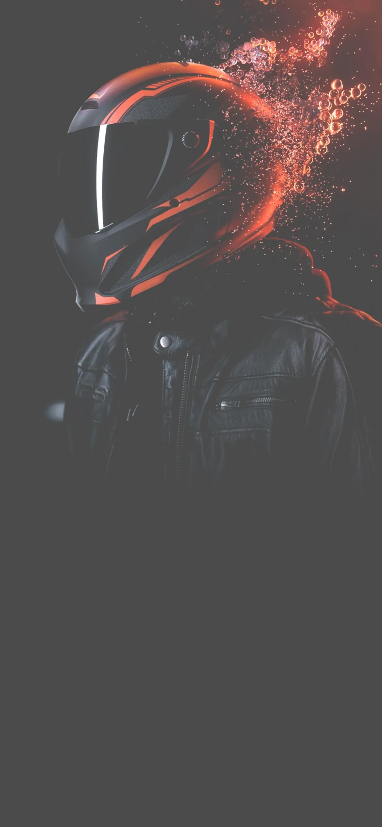 Soldier Wearing Red Mask in Futuristic Setting Wallpaper