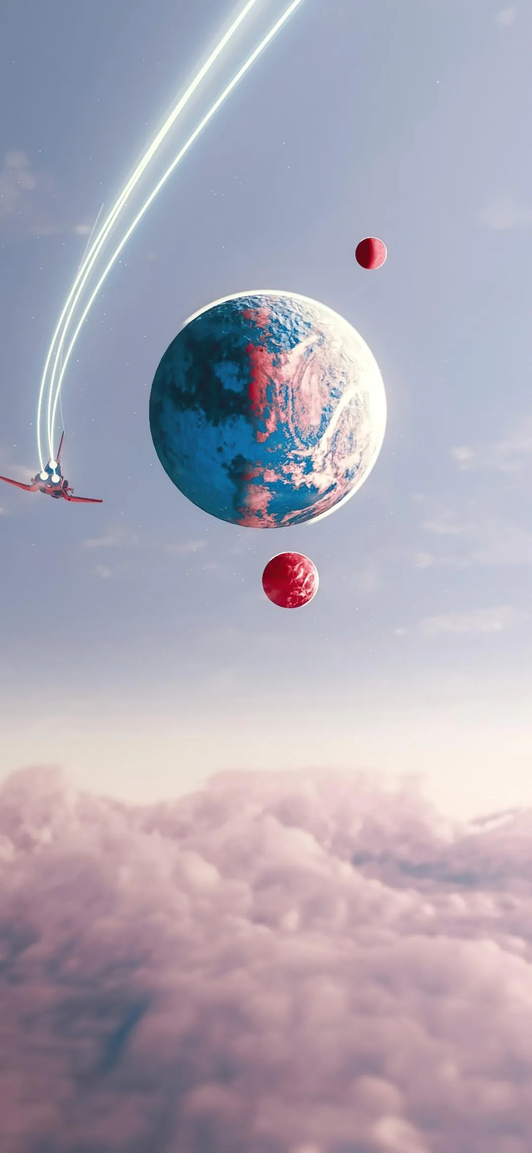 Space Planet Cloud View Mobile Wallpaper for Phones