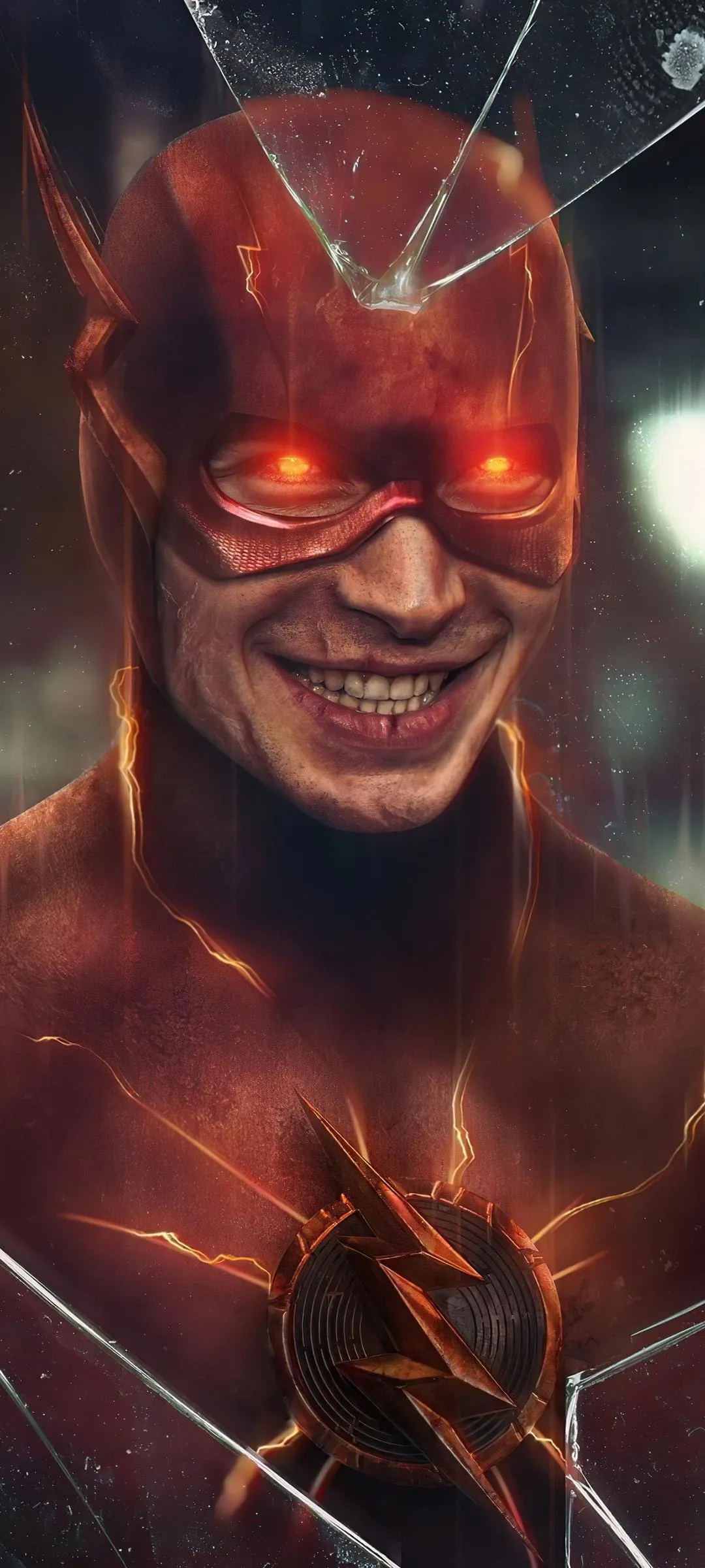 Speeding Red Suited Hero With Bright Electric Energy