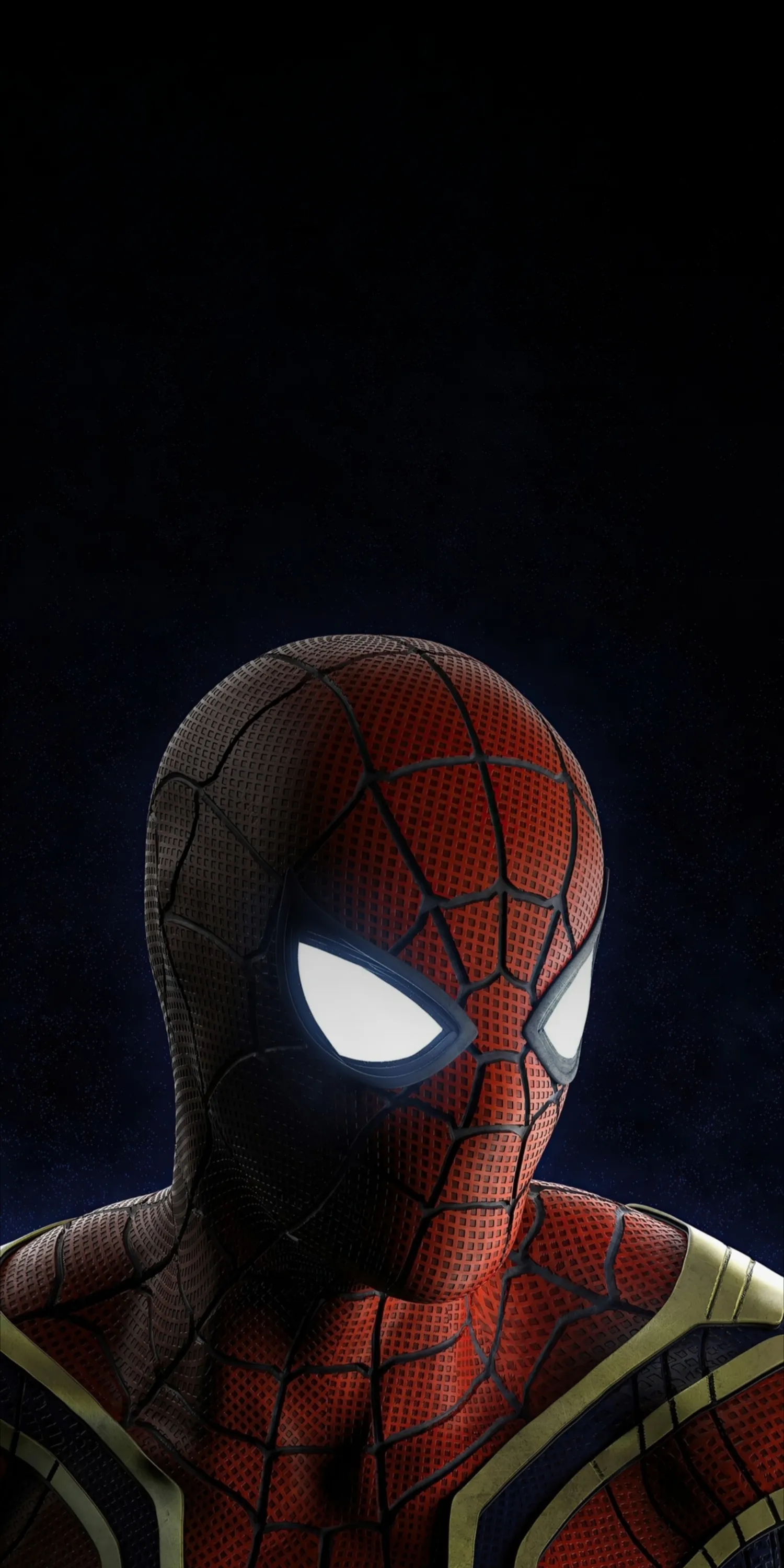 Spider Man Character in Dark Setting with Glowing Eyes