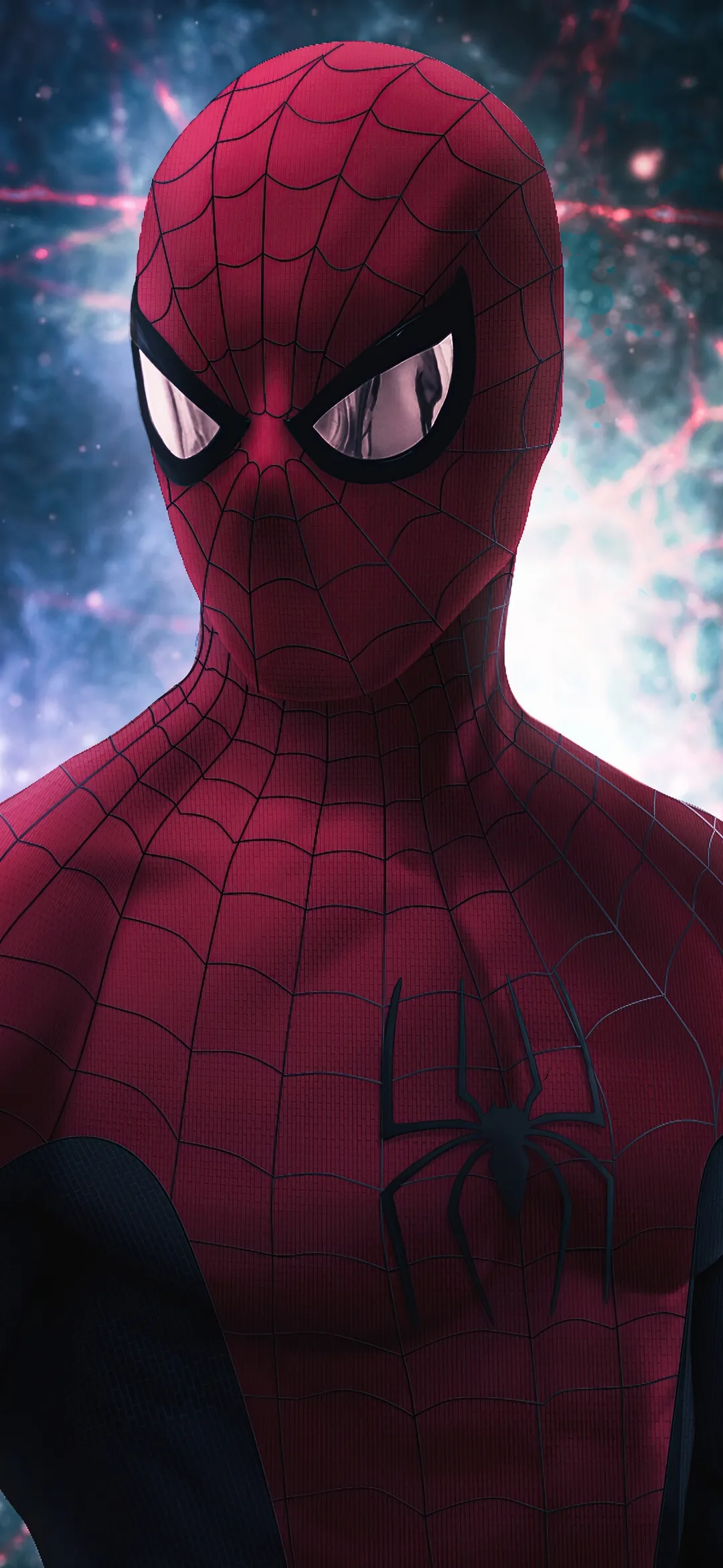 Spider Man Portrait with Dark Background and Web Effect