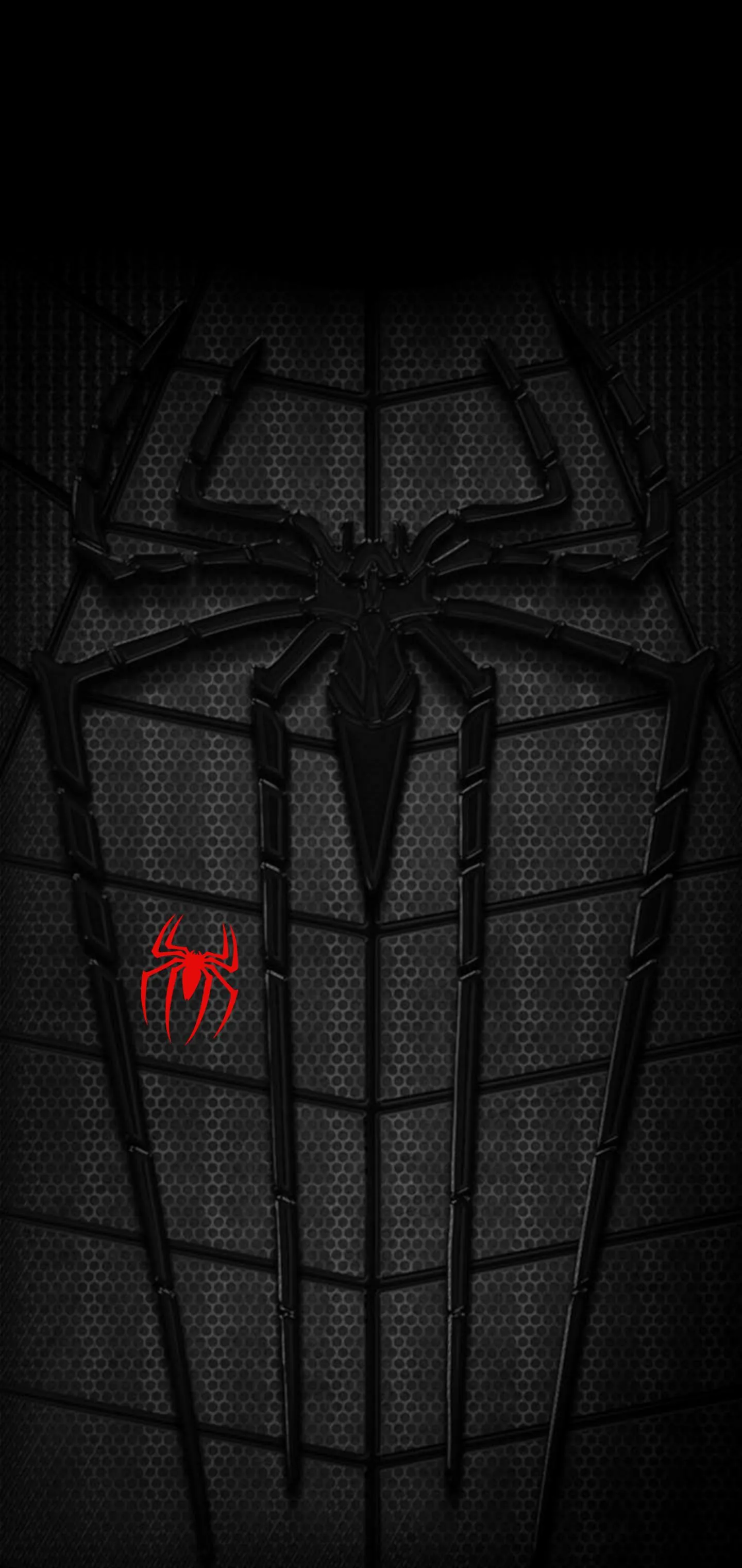 Spiderman Suit Black Background Mobile Wallpaper Style