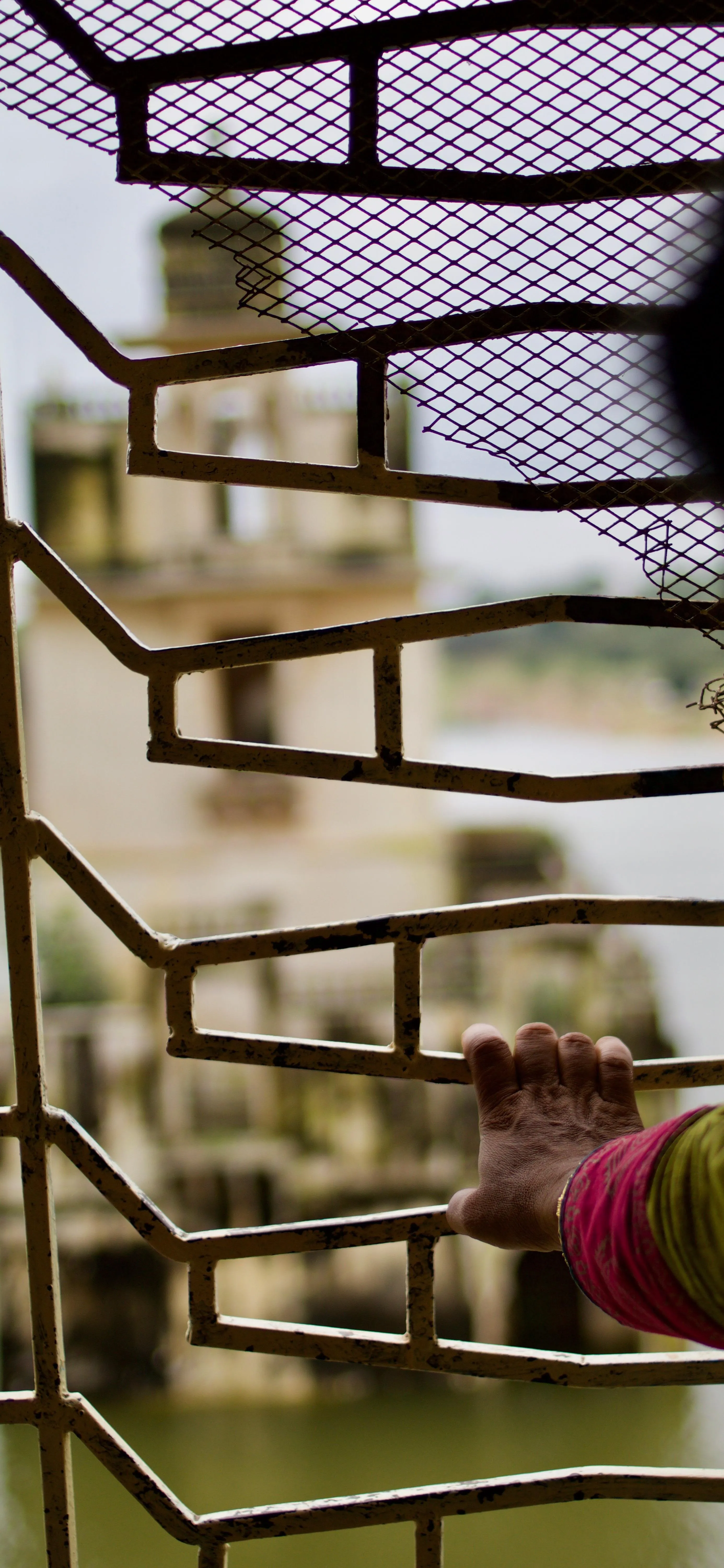 Spiral Fence with Reflections and Architectural View
