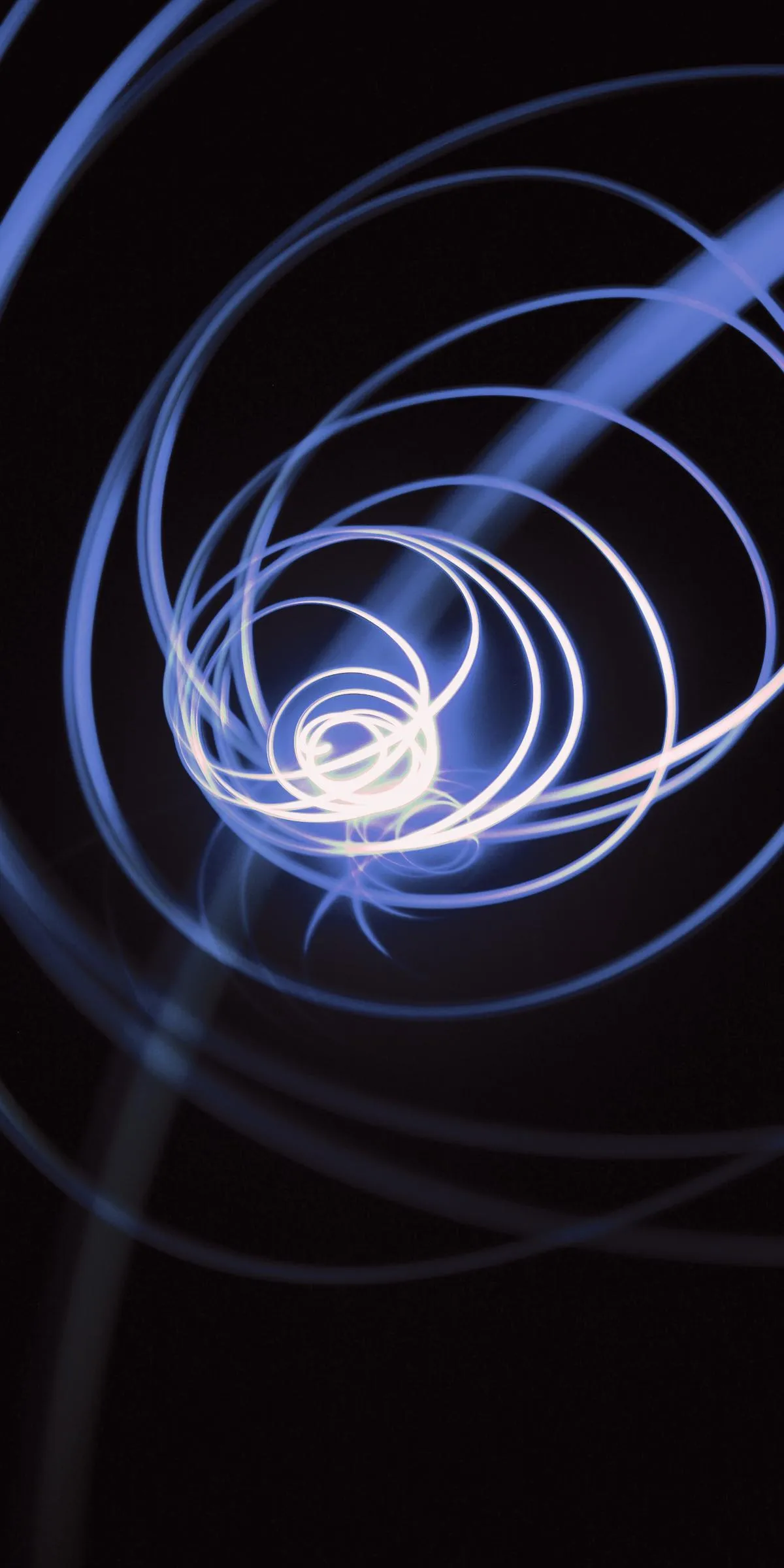 Spiral Galaxy Design with Light Trails and Depth Effect