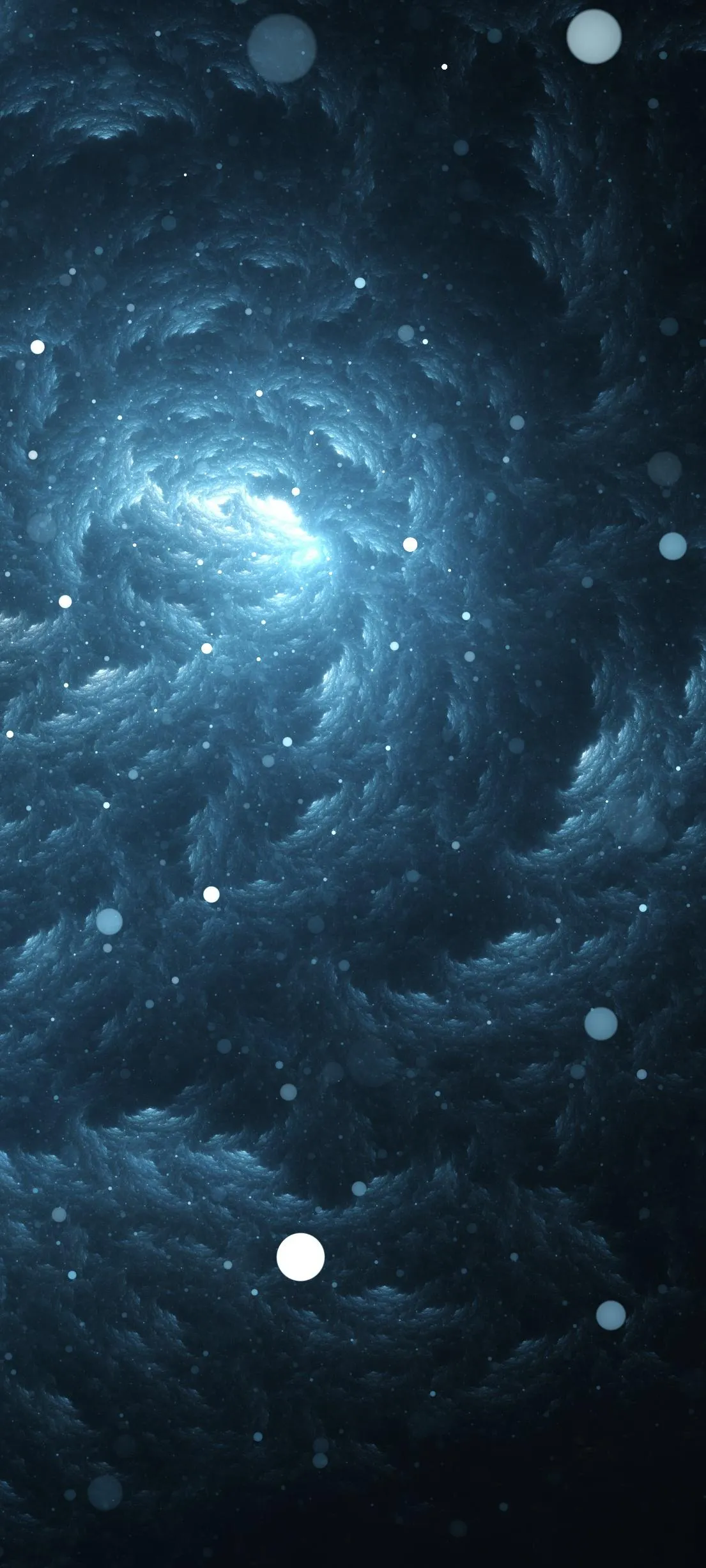Spiral Galaxy With Bright Blue Light In Outer Space