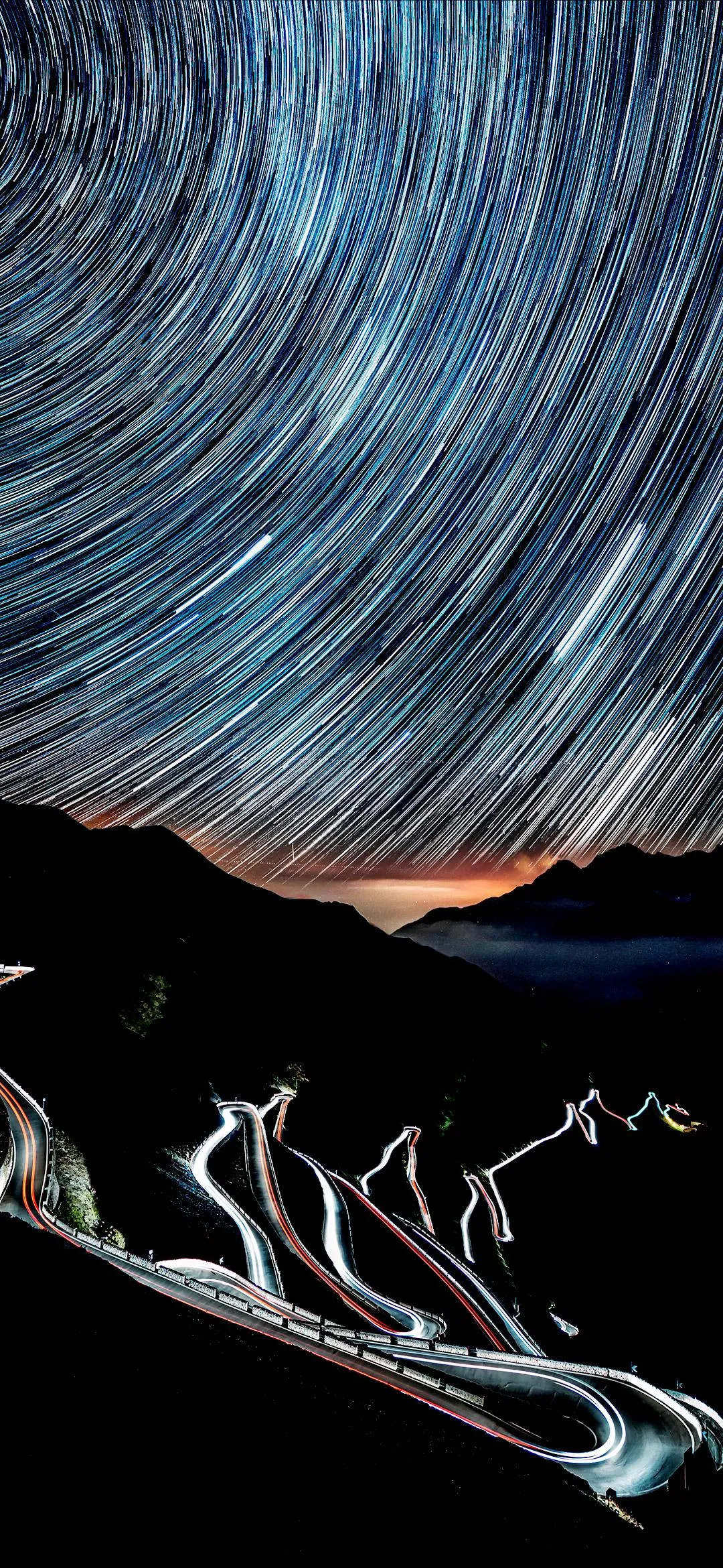 Spiraling Star Trail Forming Long Exposure Night Art
