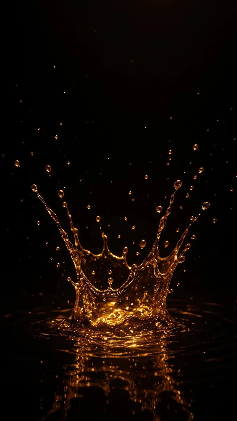 Splash of Orange Liquid Forming a Shape on Mobile Wallpaper