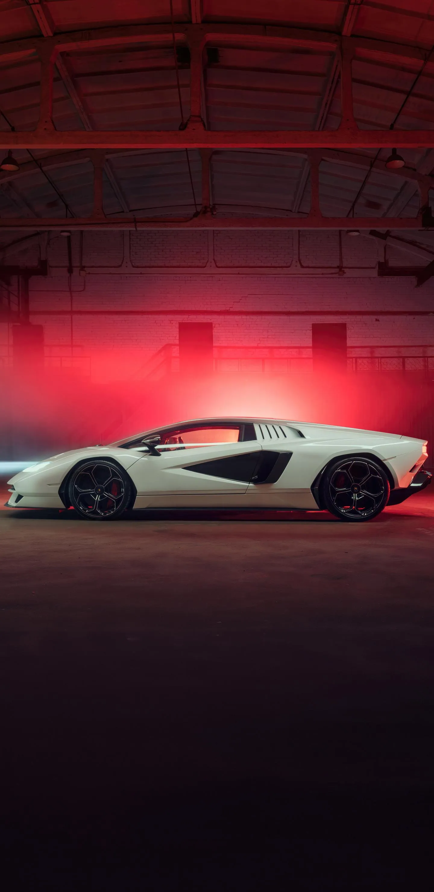 Sports Car in Red Tunnel Modern Wallpaper Design HD