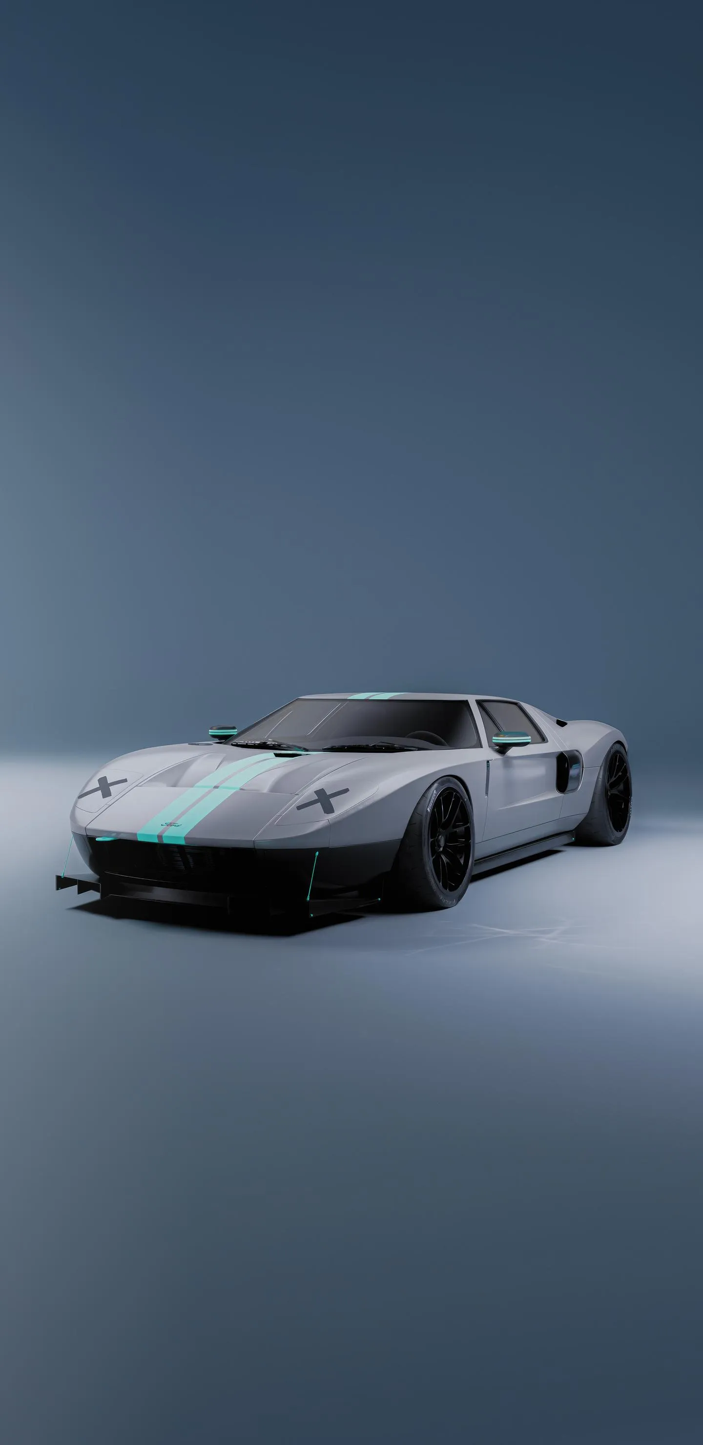 Sports Car Minimalist Roadside Automotive Wallpaper