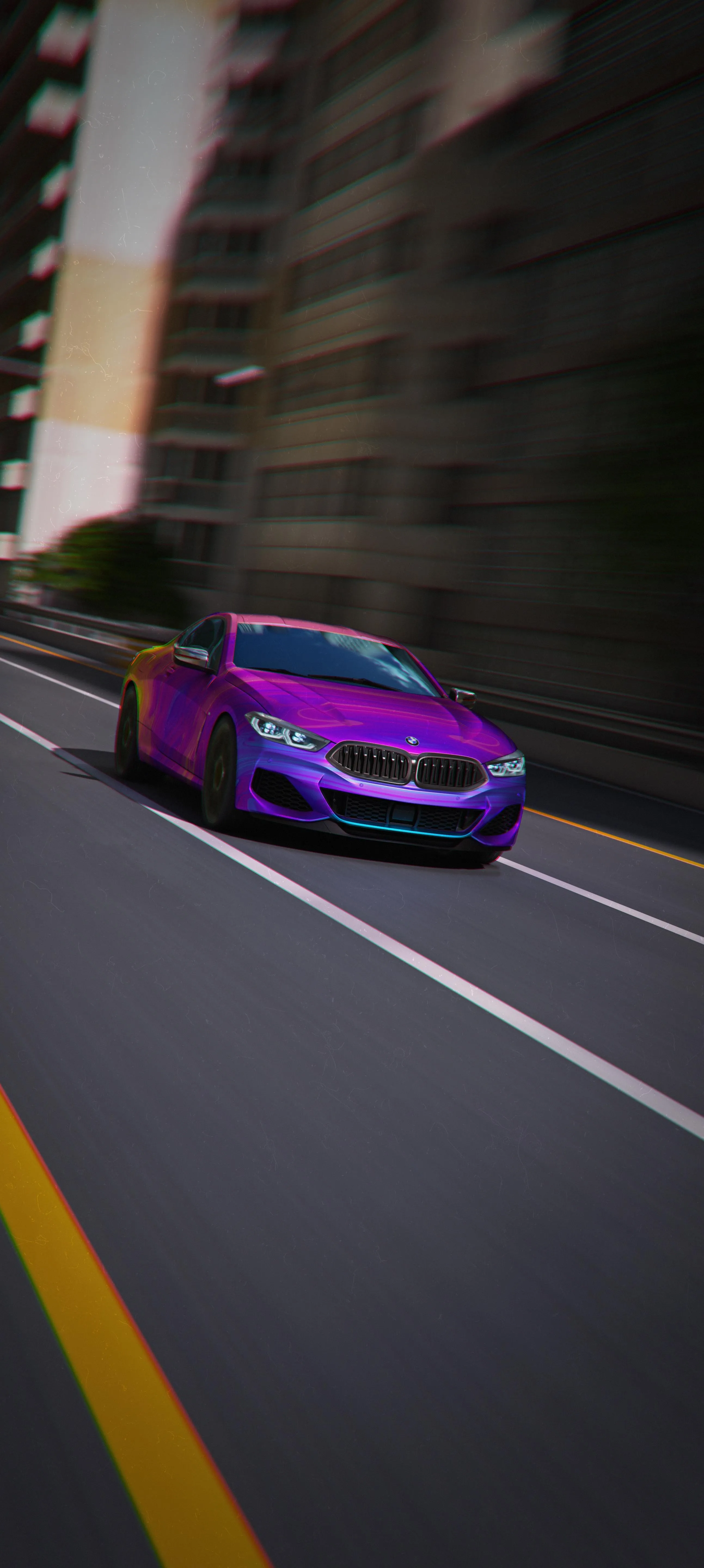 Sports Car Racing Down Highway at Night Speed Wallpaper