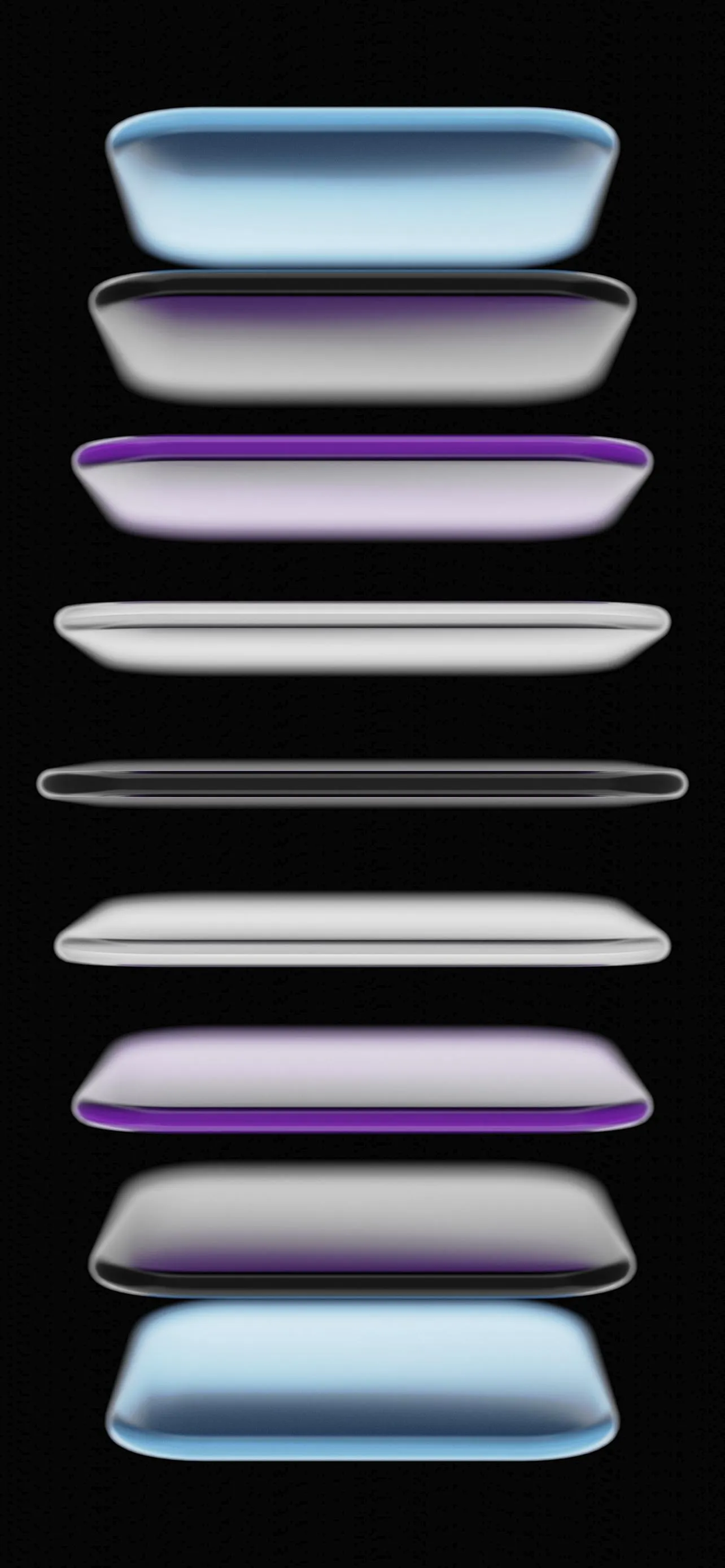 Stacked 3D Color Bars on Black Minimal Design Wallpaper