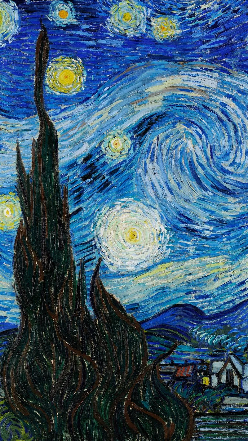 Starry Night Painting Classic for iPhone 13 Pro Wallpaper