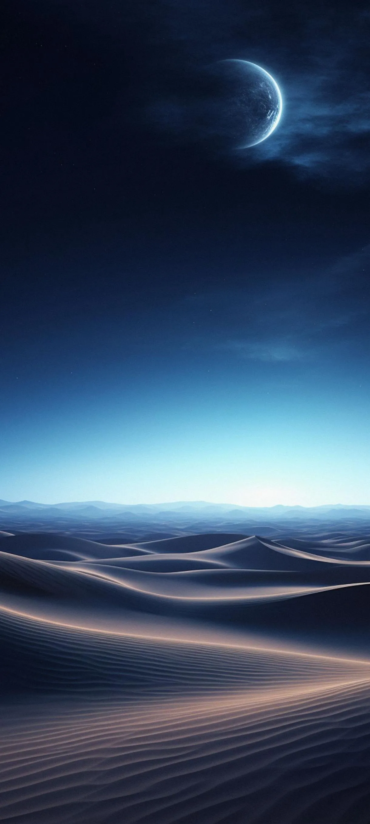 Starry Sky Over Desert Sand Dunes at Nightfall Wallpaper