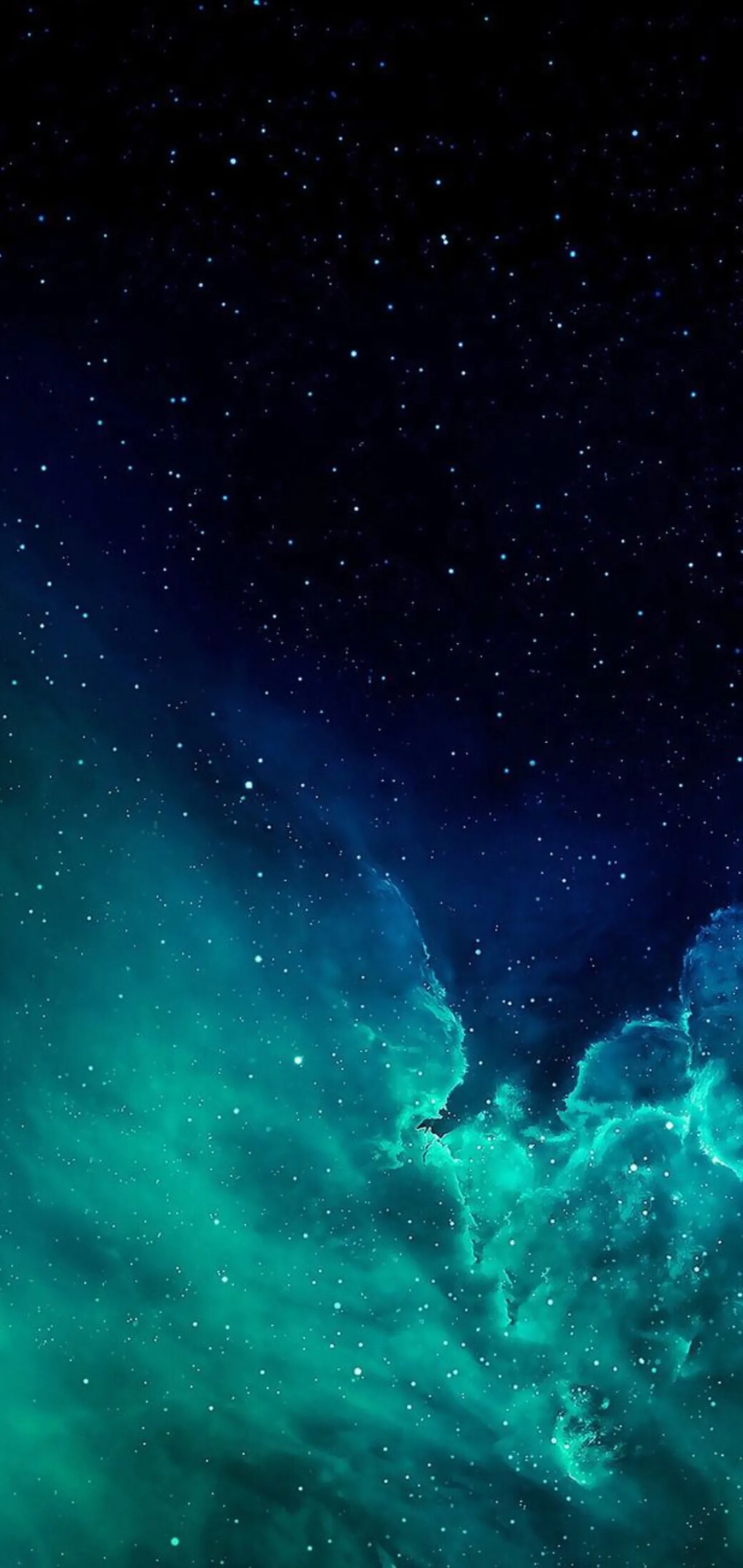 Stars and Blue Nebula Shining in Outer Space Wallpaper