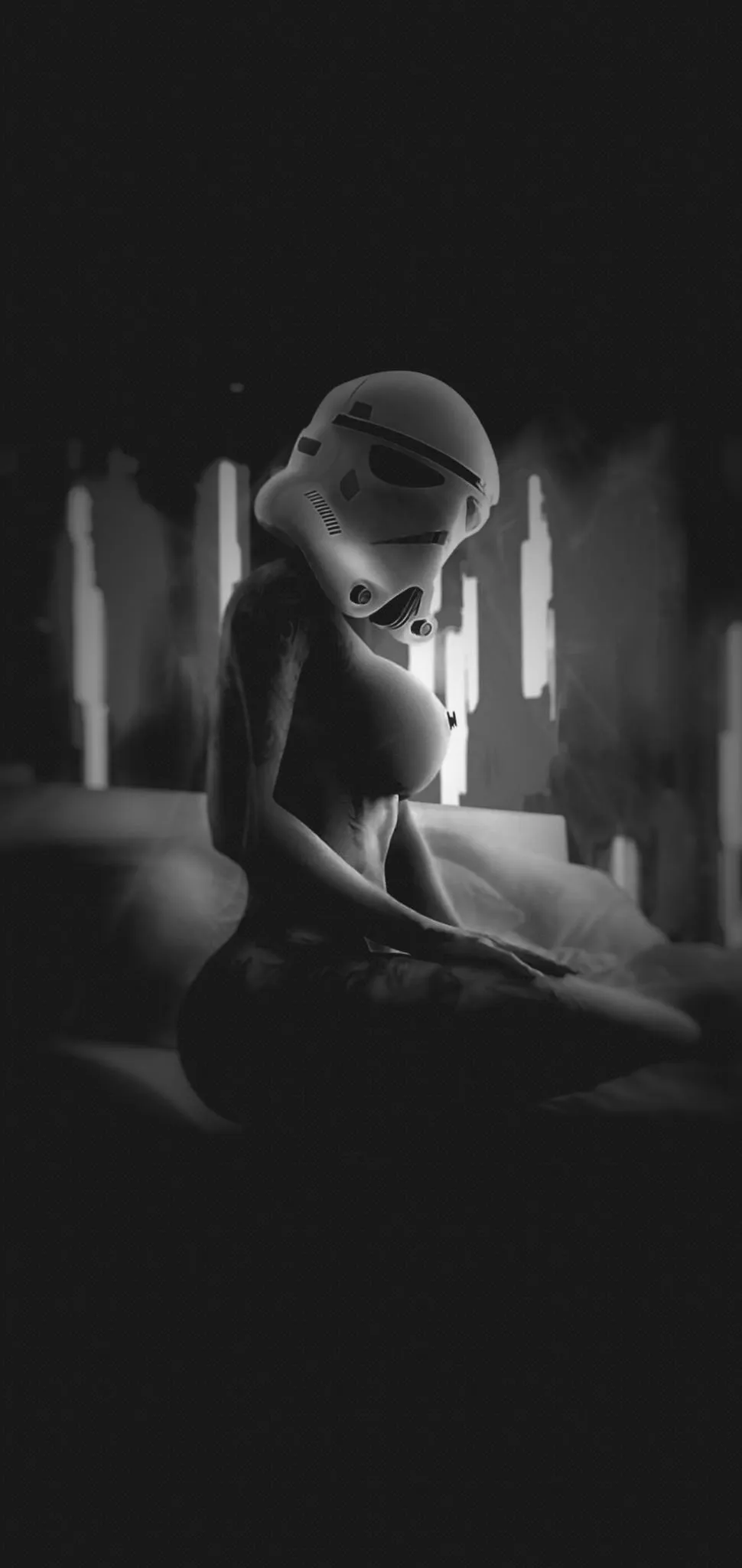Stormtrooper art blending sci fi style and human form