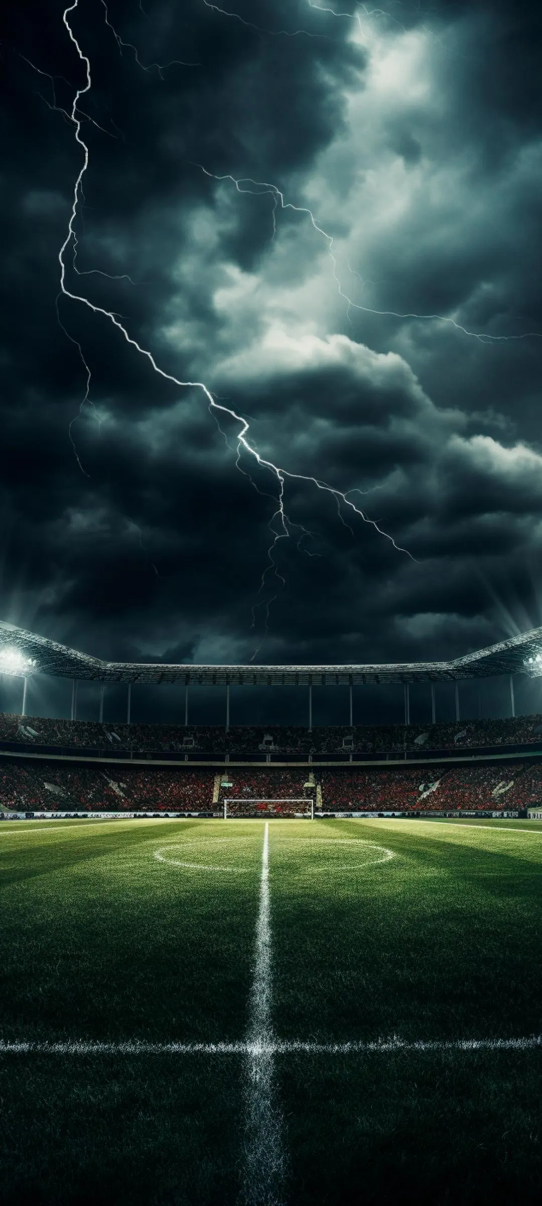 Stormy Sky Over Football Field Sports free Wallpaper