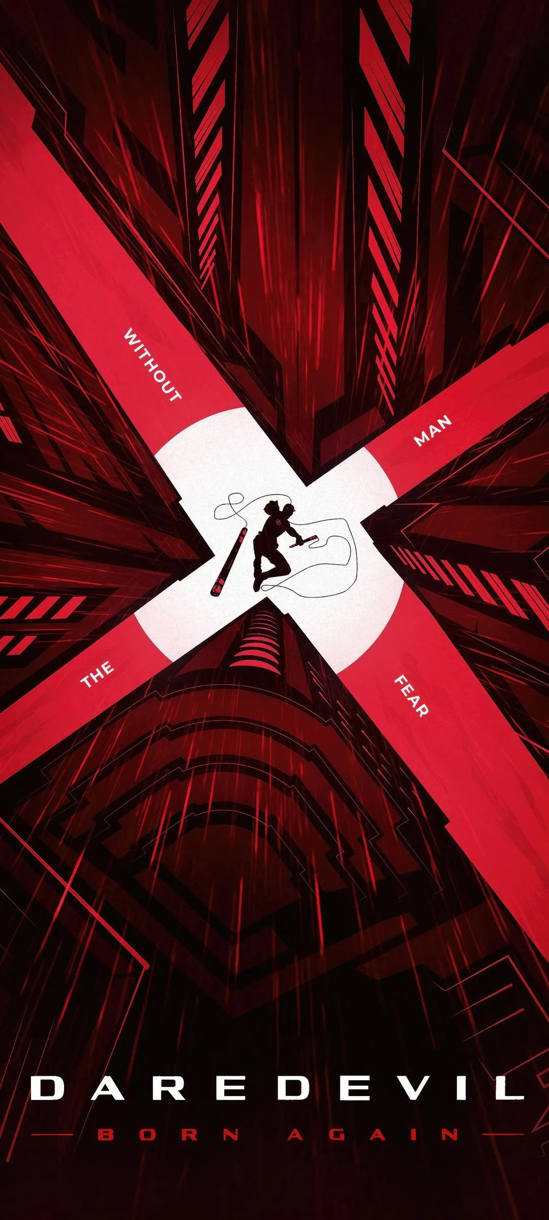 Striking Urban Poster of a Fearless Hero Rising Again Strong