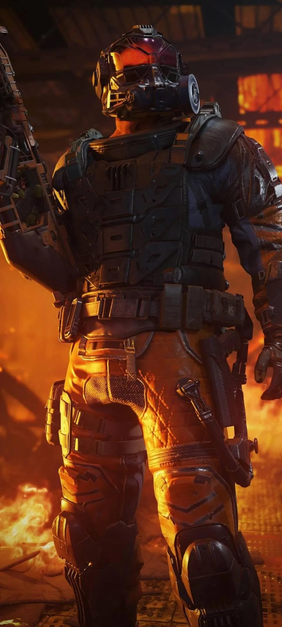 Striking Warrior in Flames Epic Battle Mobile Wallpaper